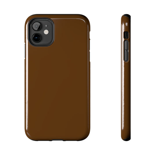 Brown Tough Phone Case — Rugged Shockproof iPhone Cover