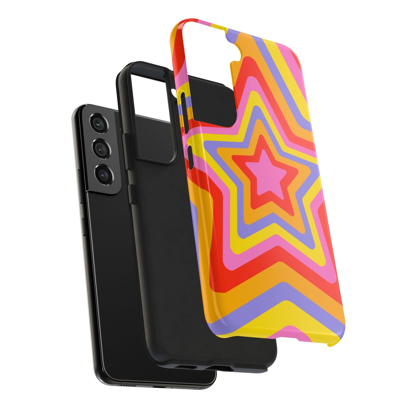 Colorful Star Pattern Tough Phone Cases | Durable Phone Cover, Unique Gifts, Trendy Accessories, Fun Tech Style