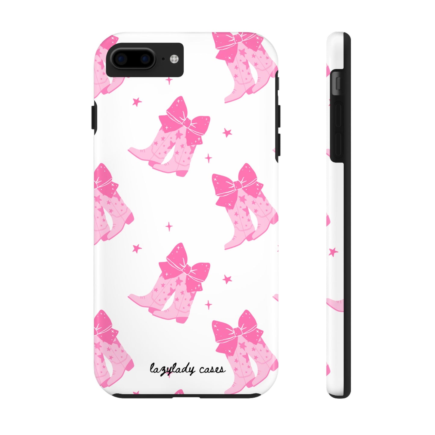 Pink Cowgirl Tough Phone Case - Trendy Protection with Bow Design