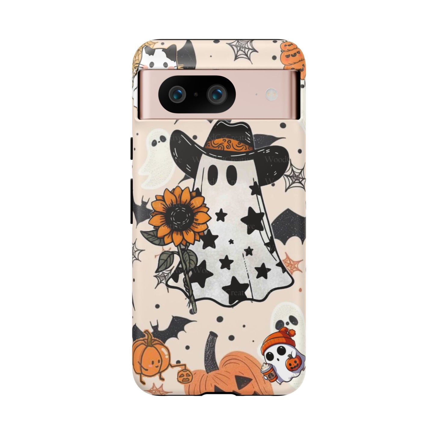 Cute Ghost Phone Case, Halloween Decor, Spooky Gift, Fall Accessories, Pumpkin Lover's Gift, Autumn Vibes, Trick or Treat