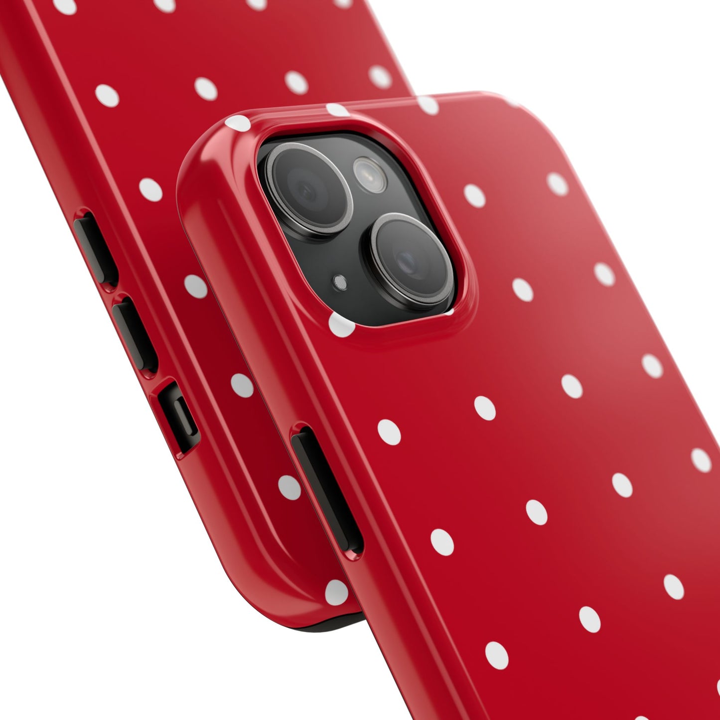 Red Polka Dot Tough Phone Case — Durable Glossy Protective Phone Cover