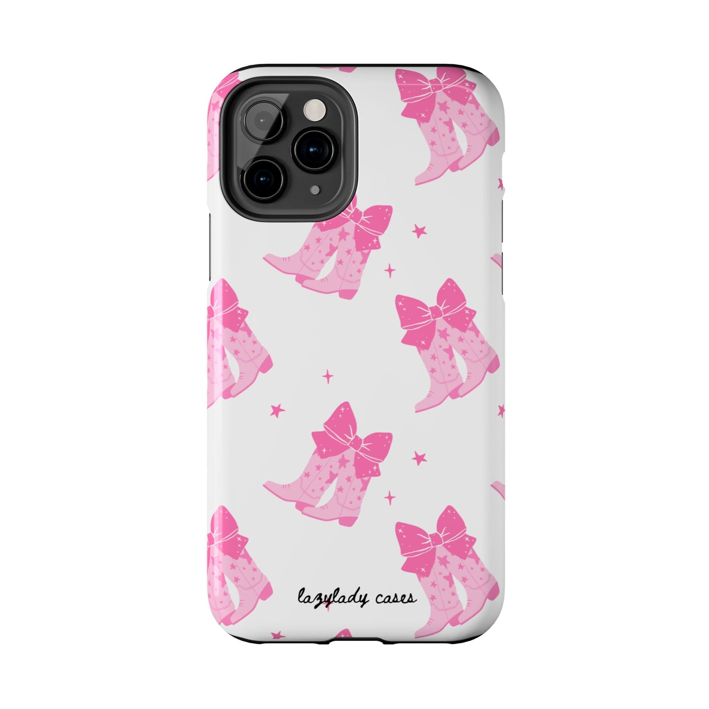 Pink Cowgirl Tough Phone Case - Trendy Protection with Bow Design
