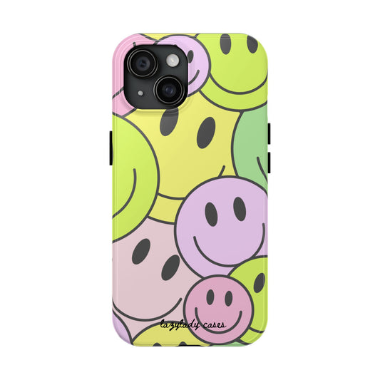 Colorful Smiley Face Tough Phone Case - Fun, Durable Protection for All Ages