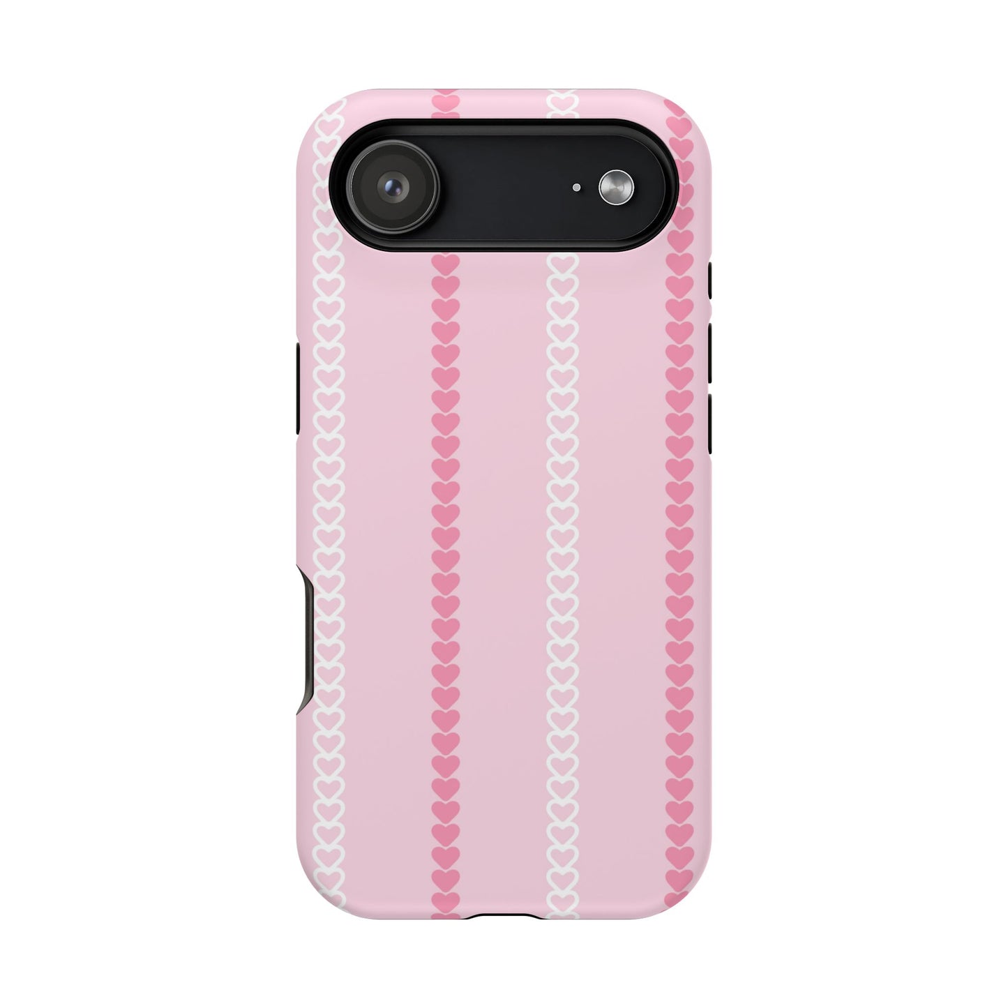 Pink Heart Stripe Impact-Resistant Phone Case