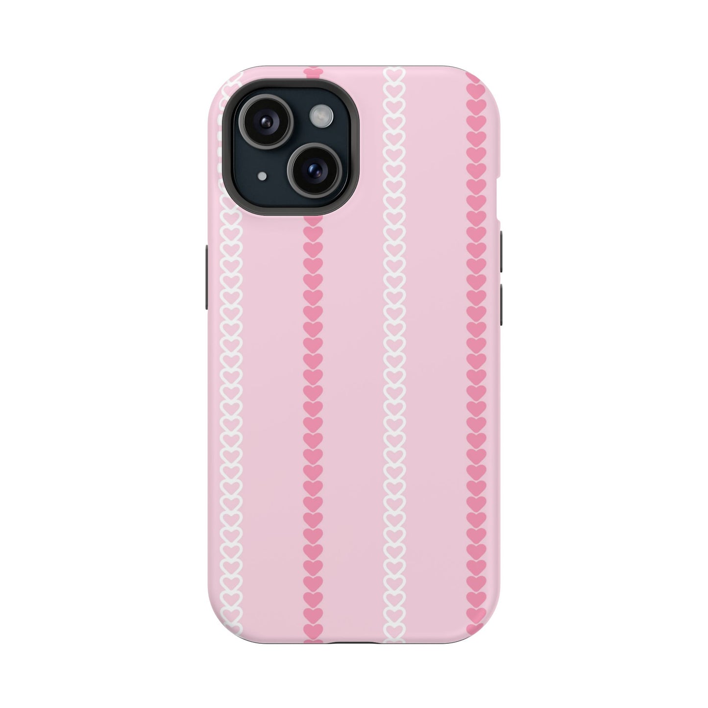 Pink Heart Stripe Impact-Resistant Phone Case