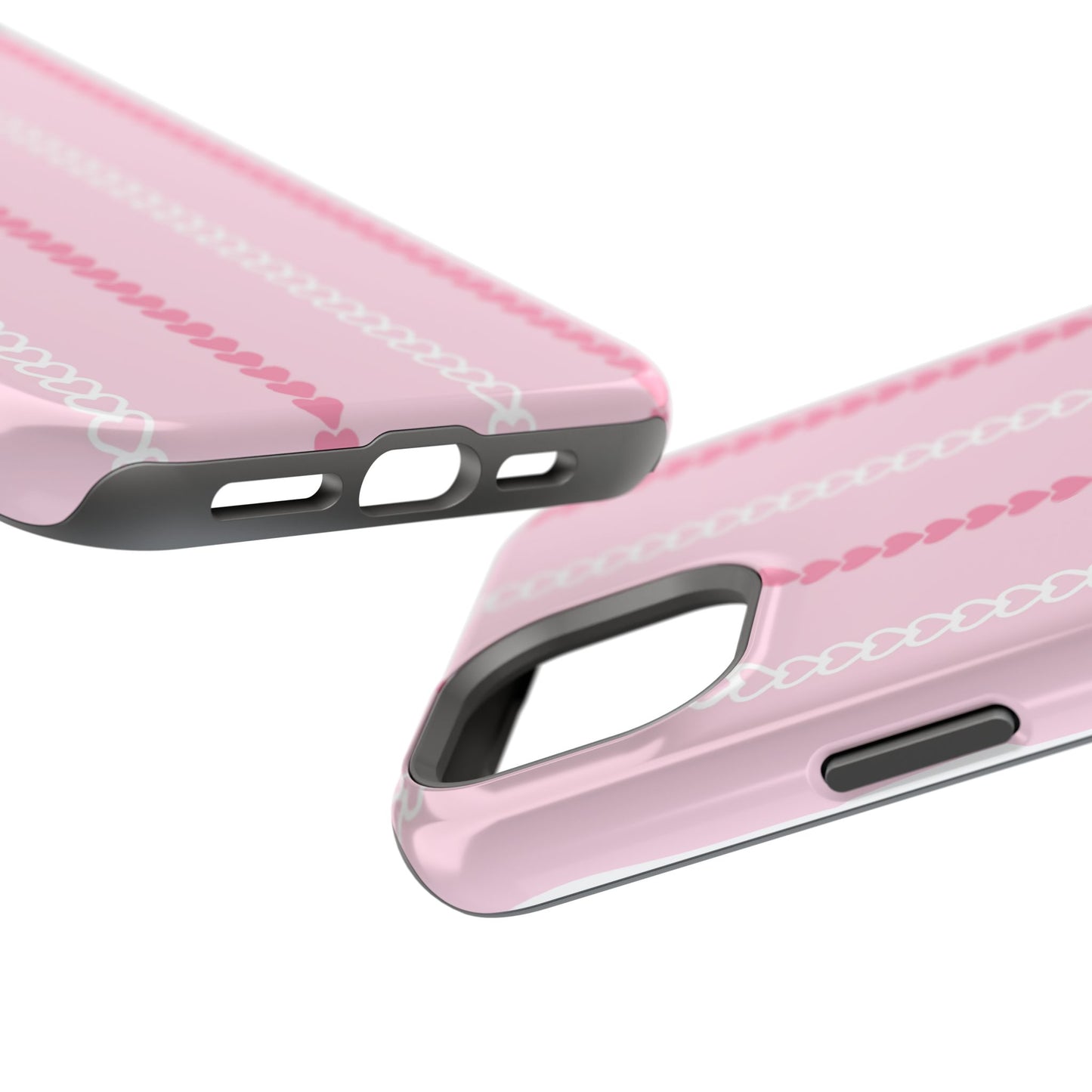 Pink Heart Stripe Impact-Resistant Phone Case