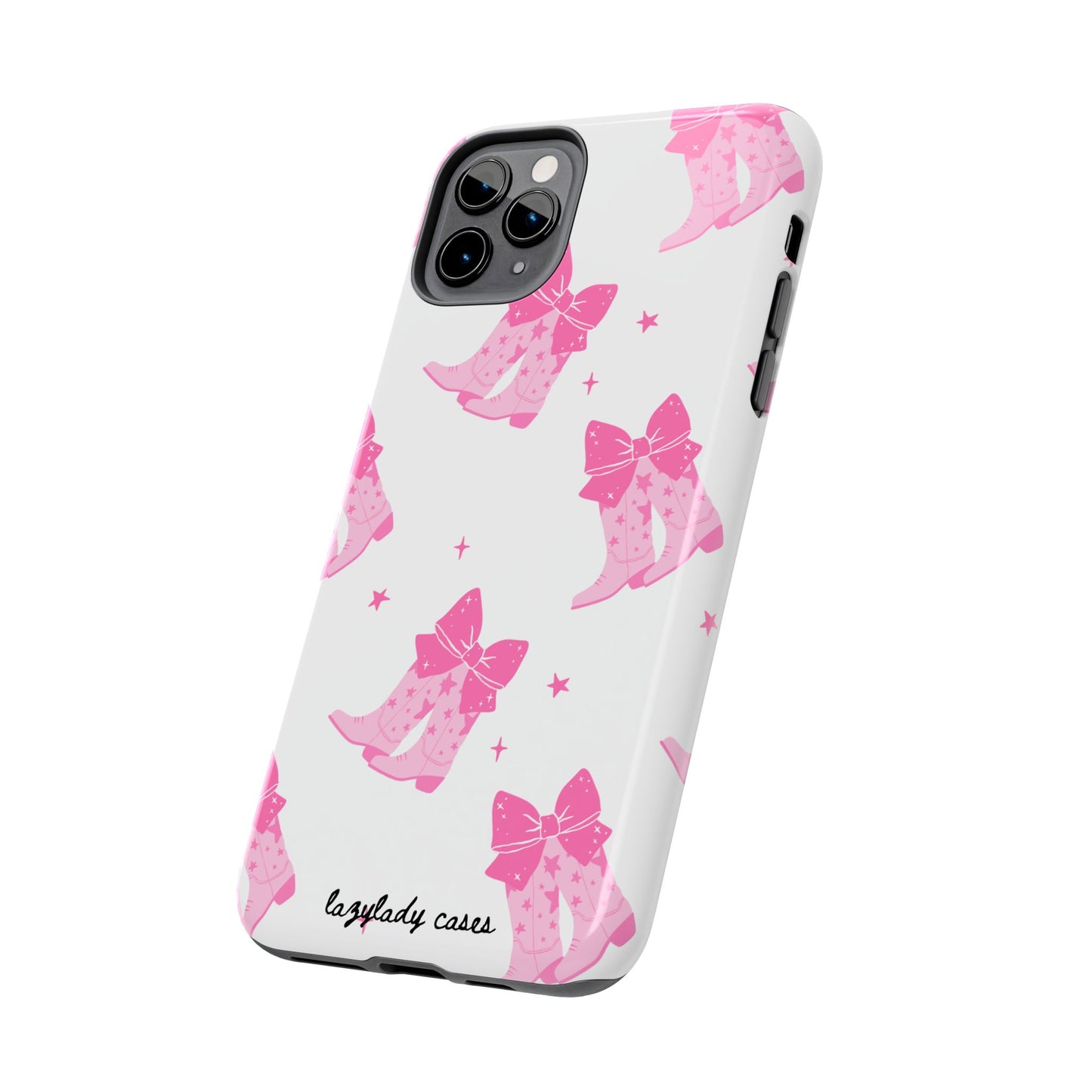 Pink Cowgirl Tough Phone Case - Trendy Protection with Bow Design