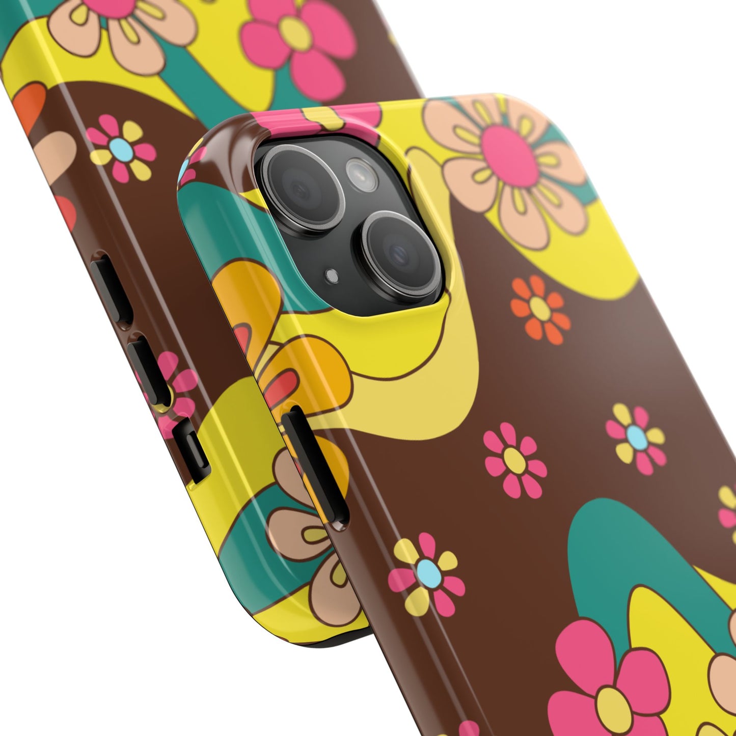 Retro Floral Tough Phone Case – Stylish and Durable Design
