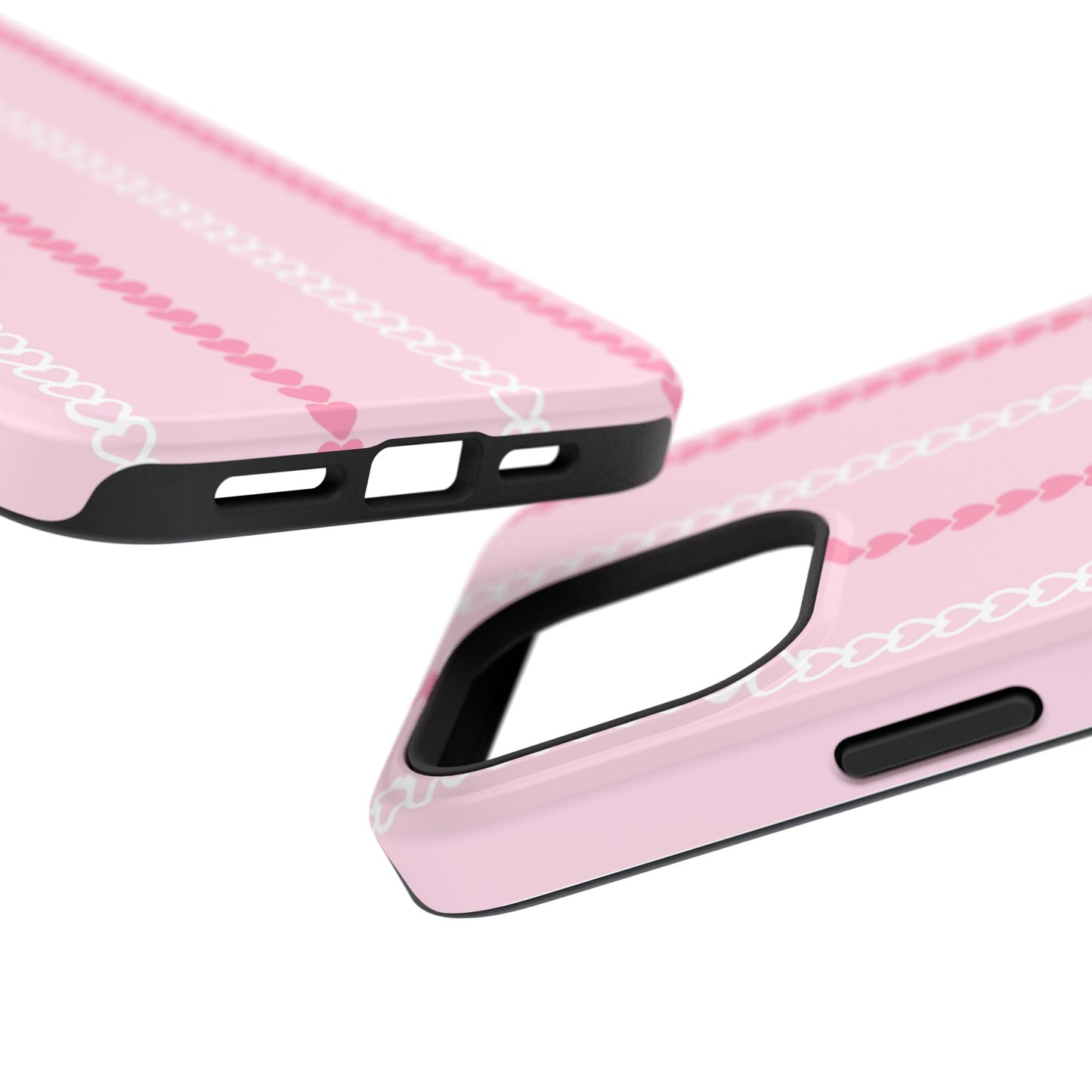 Pink Heart Stripe Impact-Resistant Phone Case
