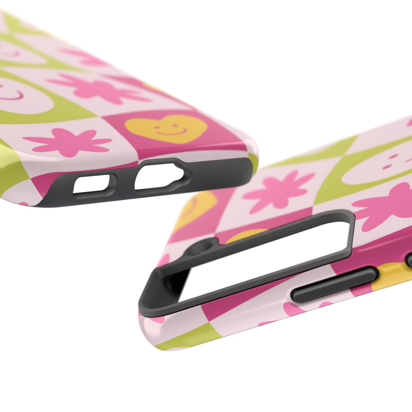 Colorful Smiley Pattern Tough Phone Cases, Playful Phone Covers, Fun Gifts for Friends, Cute Accessories, Vibrant and Durable