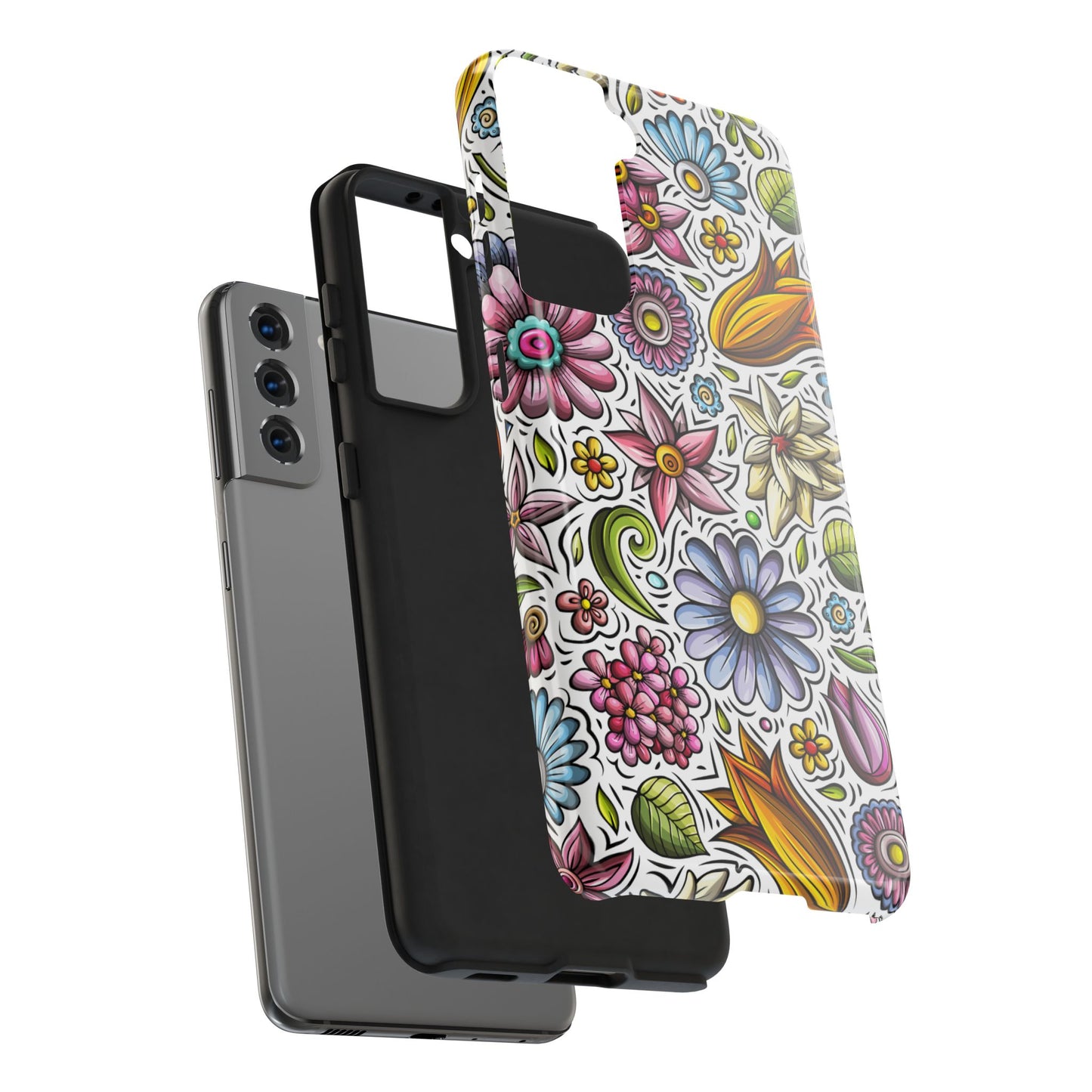 Floral Tough Phone Case | Cute Flower Design | Durable Protective Cover, Gift for Her, Phone Accessory, Floral Art Case