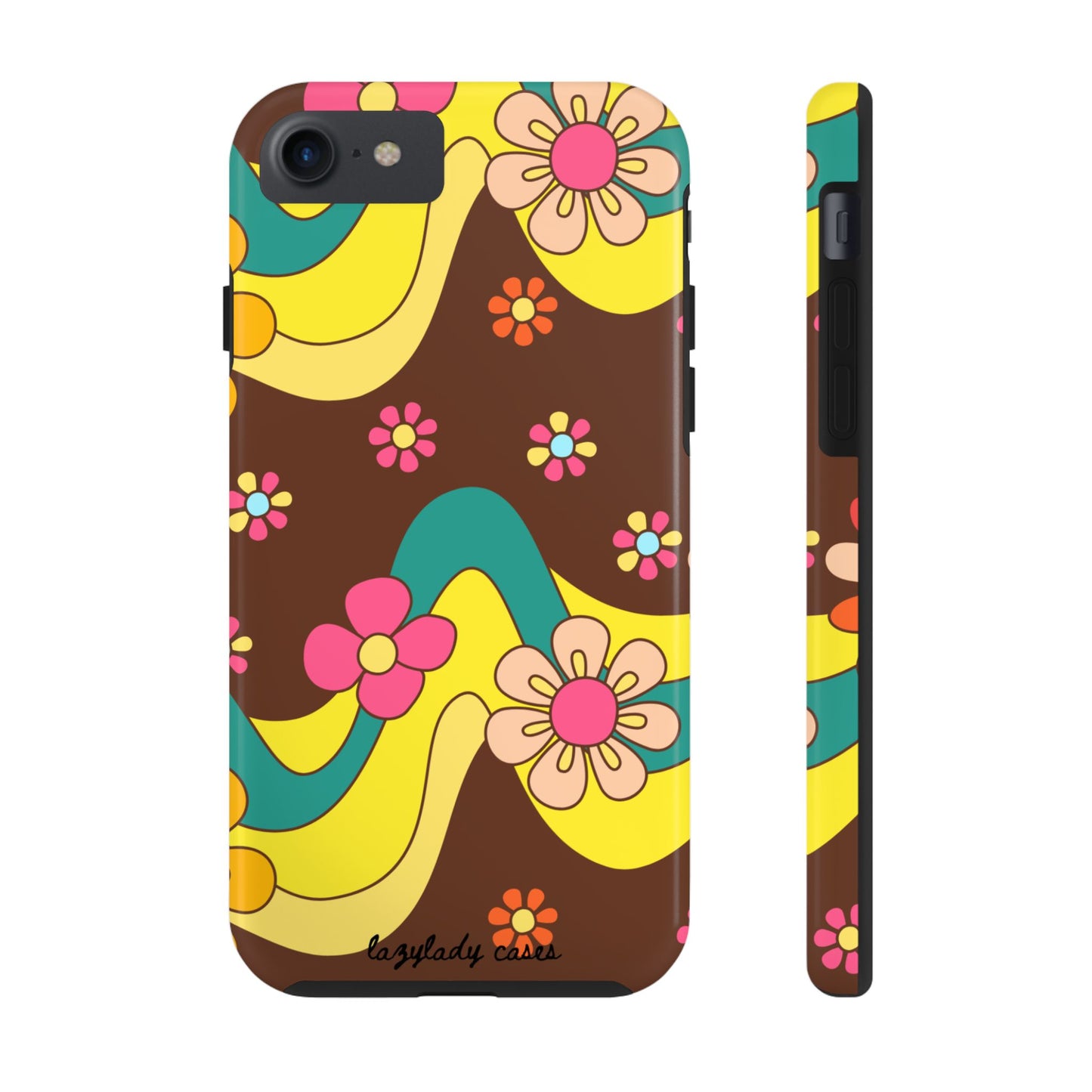 Retro Floral Tough Phone Case – Stylish and Durable Design