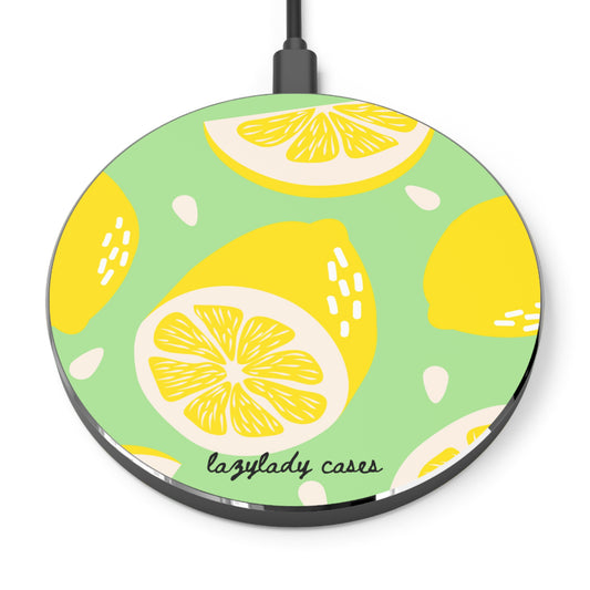 Lemon Pattern Wireless Charger - Fast Charging Pad for Home & Office