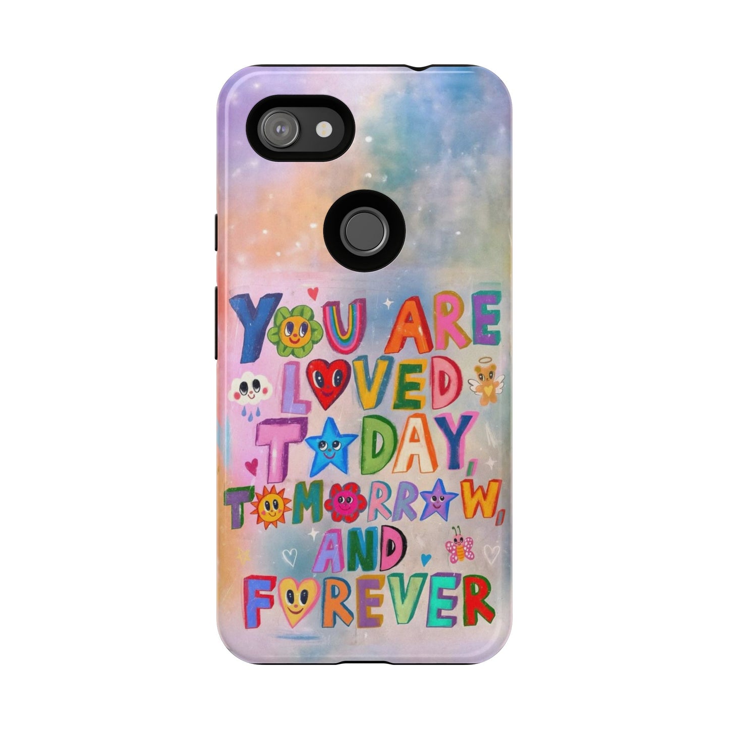 Colorful Phone Case with Positive Affirmations, Inspirational Phone Shell, Cute Gift for Teens, Motivational Tech Accessory, I Love You Case