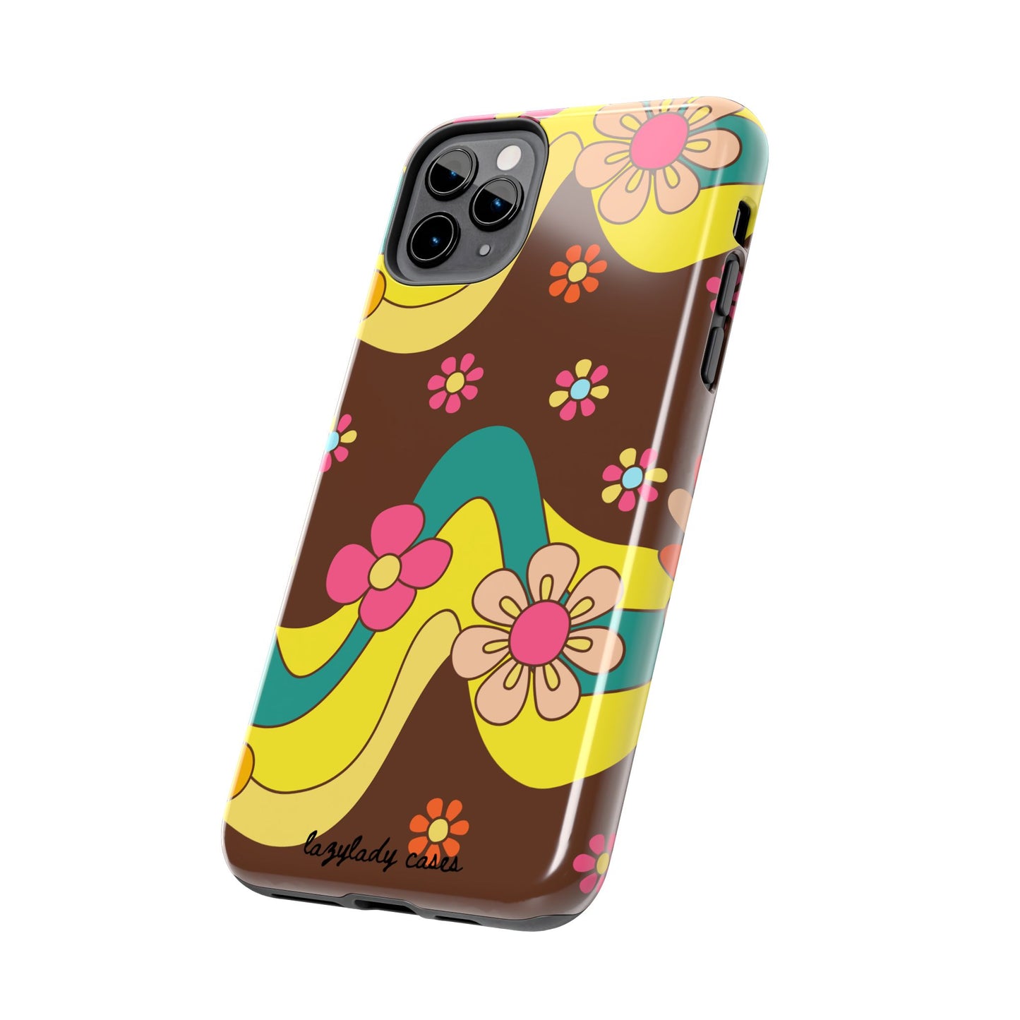 Retro Floral Tough Phone Case – Stylish and Durable Design