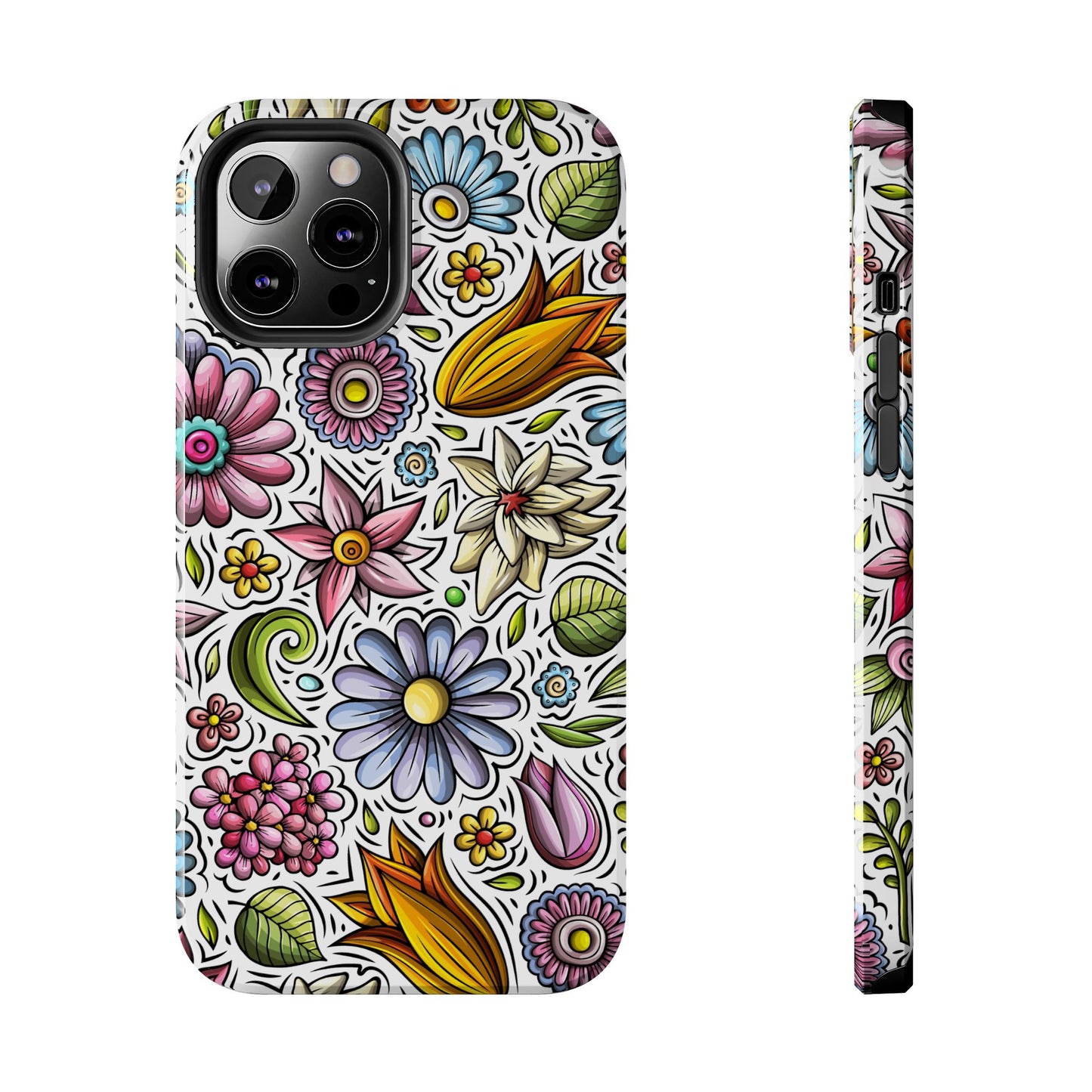 Floral Tough Phone Case | Cute Flower Design | Durable Protective Cover, Gift for Her, Phone Accessory, Floral Art Case