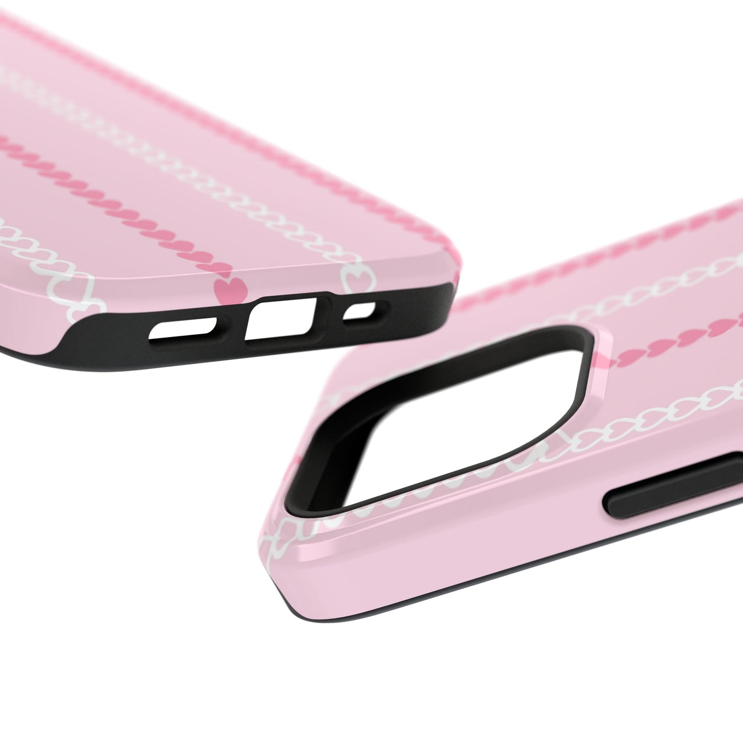 Pink Heart Stripe Impact-Resistant Phone Case