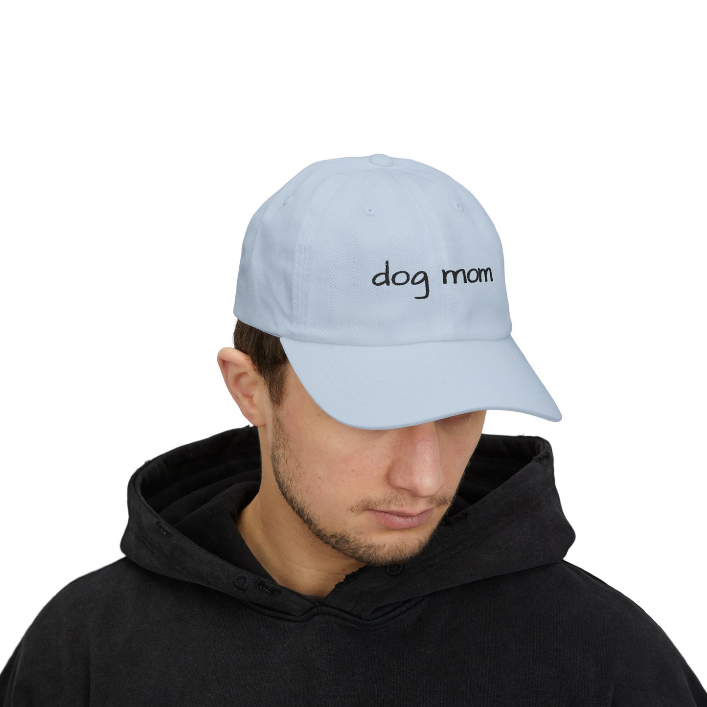 Dog Mom Cap — Embroidered White Baseball Hat for Pet Lovers