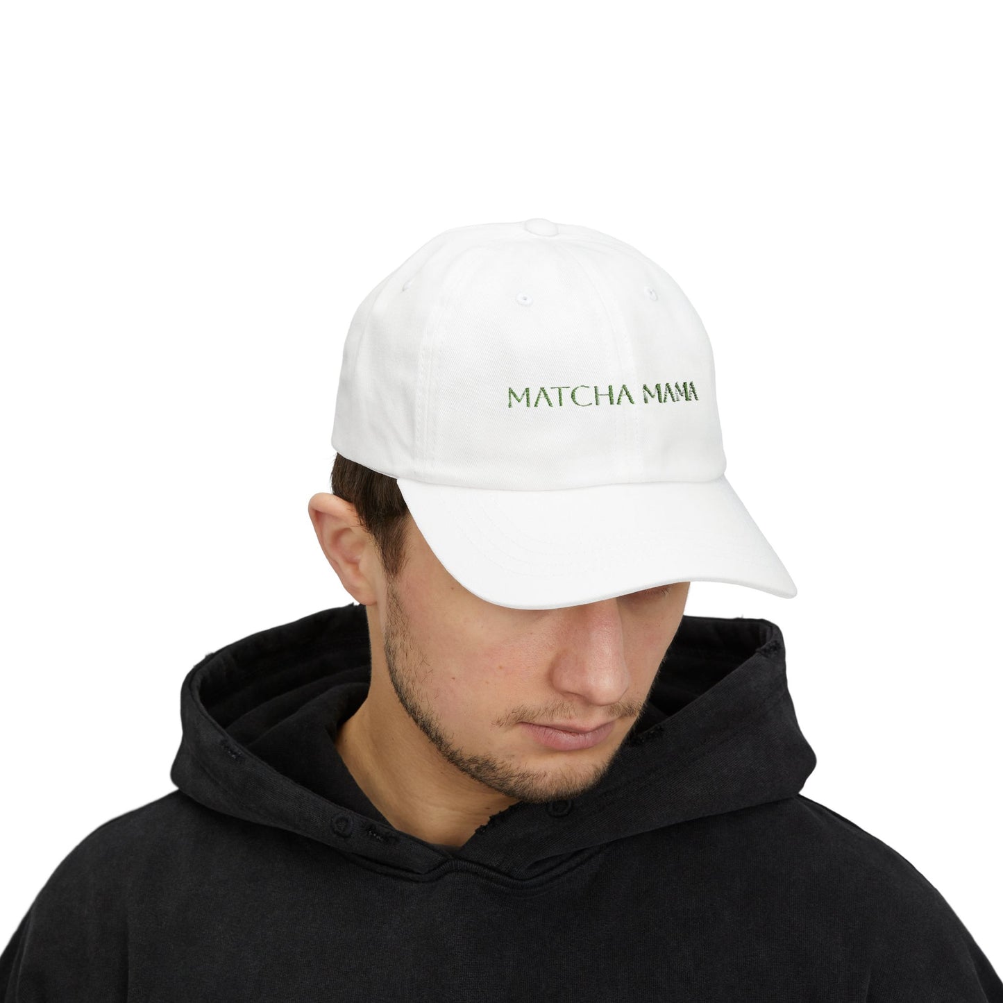 Matcha Mama Cap — Embroidered White Baseball Hat