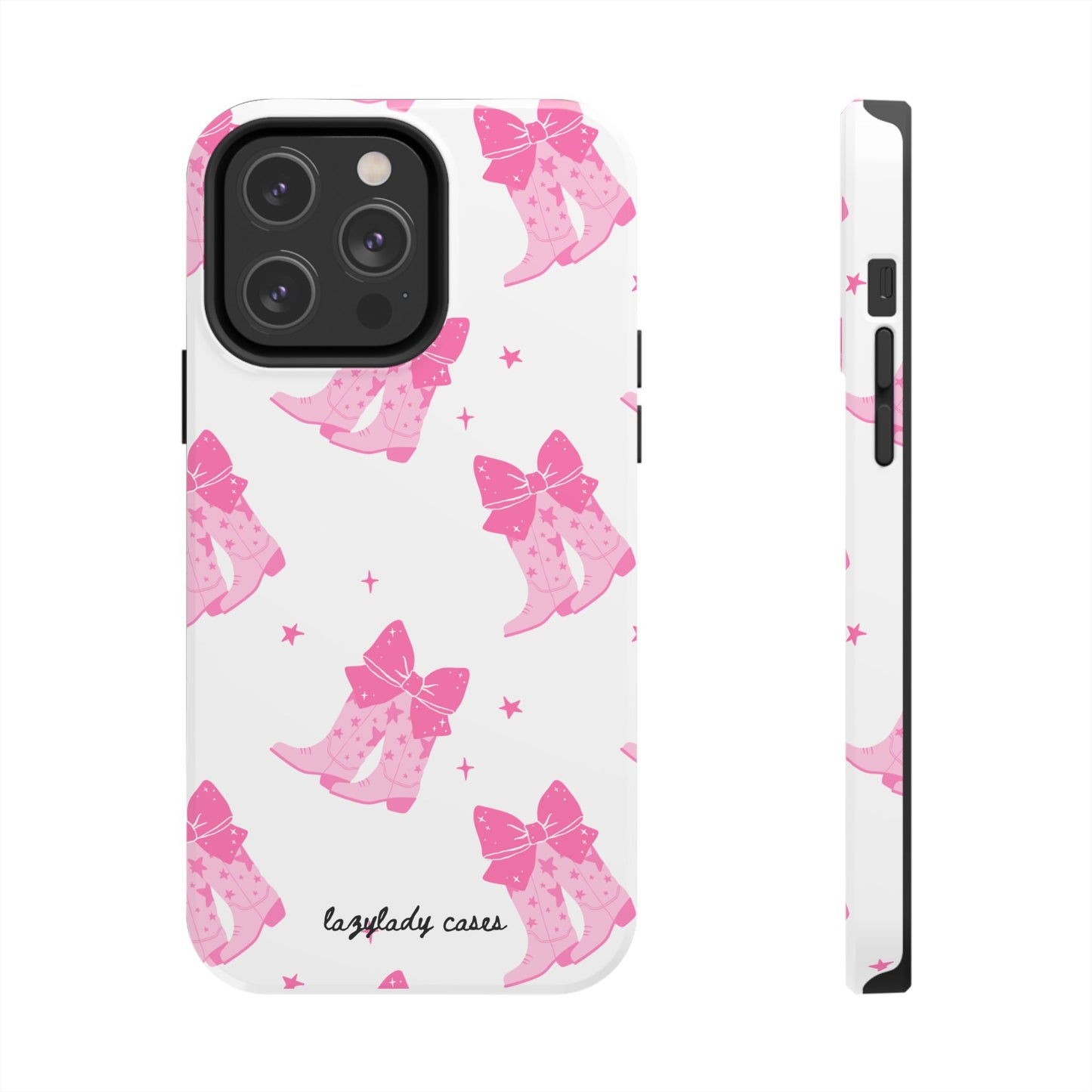 Pink Cowgirl Tough Phone Case - Trendy Protection with Bow Design
