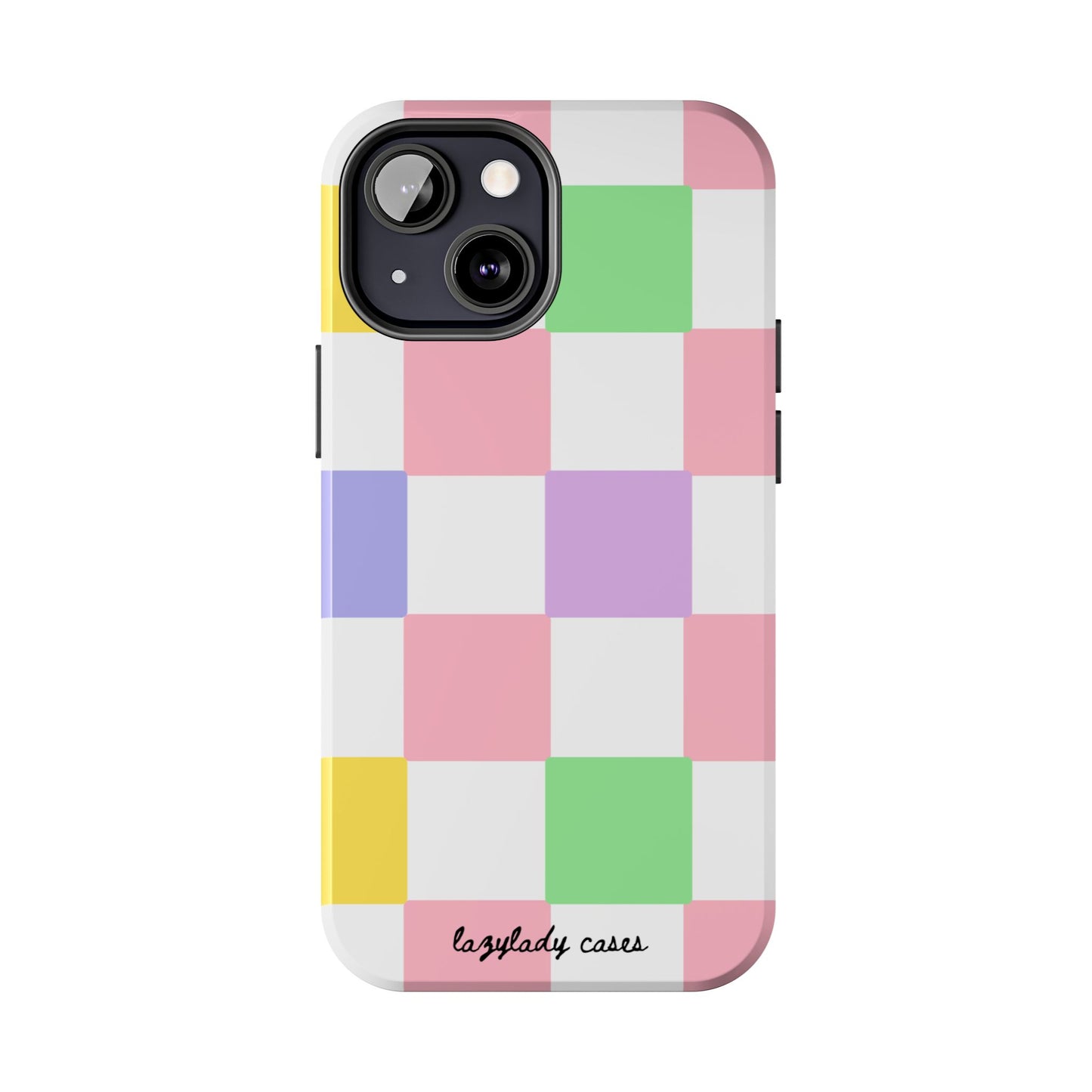 Colorful Checkerboard Tough Phone Case – Vibrant & Durable Protection