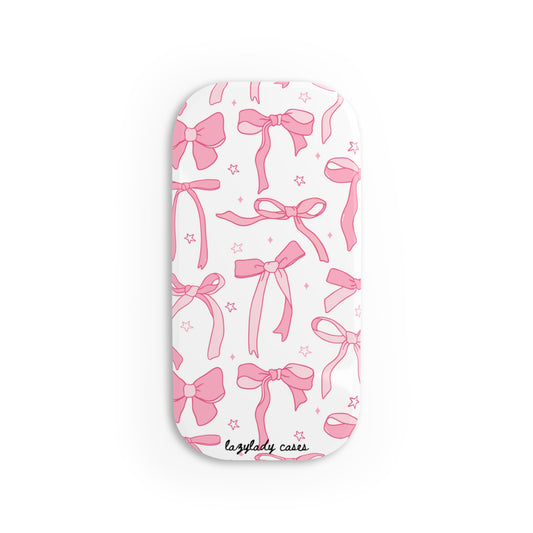 Cute Pink Bow Phone Stand Grip - Stylish & Functional