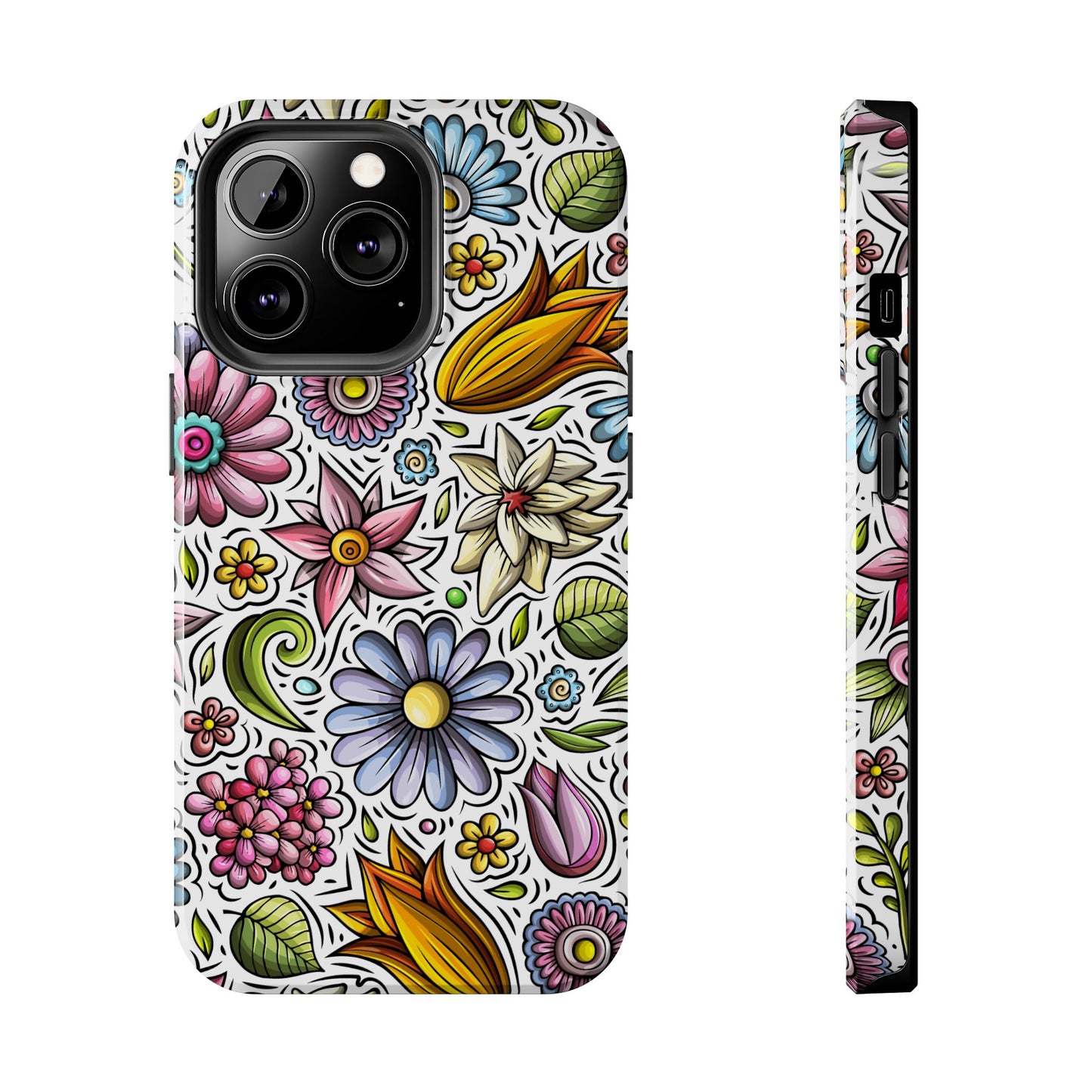 Floral Tough Phone Case | Cute Flower Design | Durable Protective Cover, Gift for Her, Phone Accessory, Floral Art Case