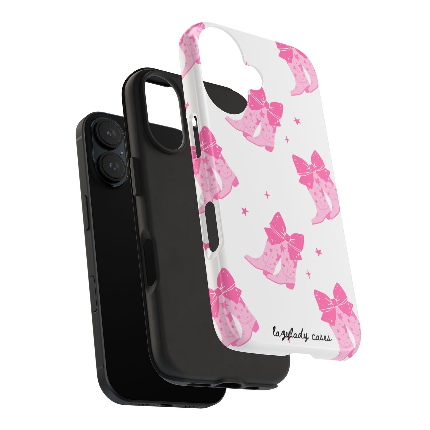 Pink Cowgirl Tough Phone Case - Trendy Protection with Bow Design