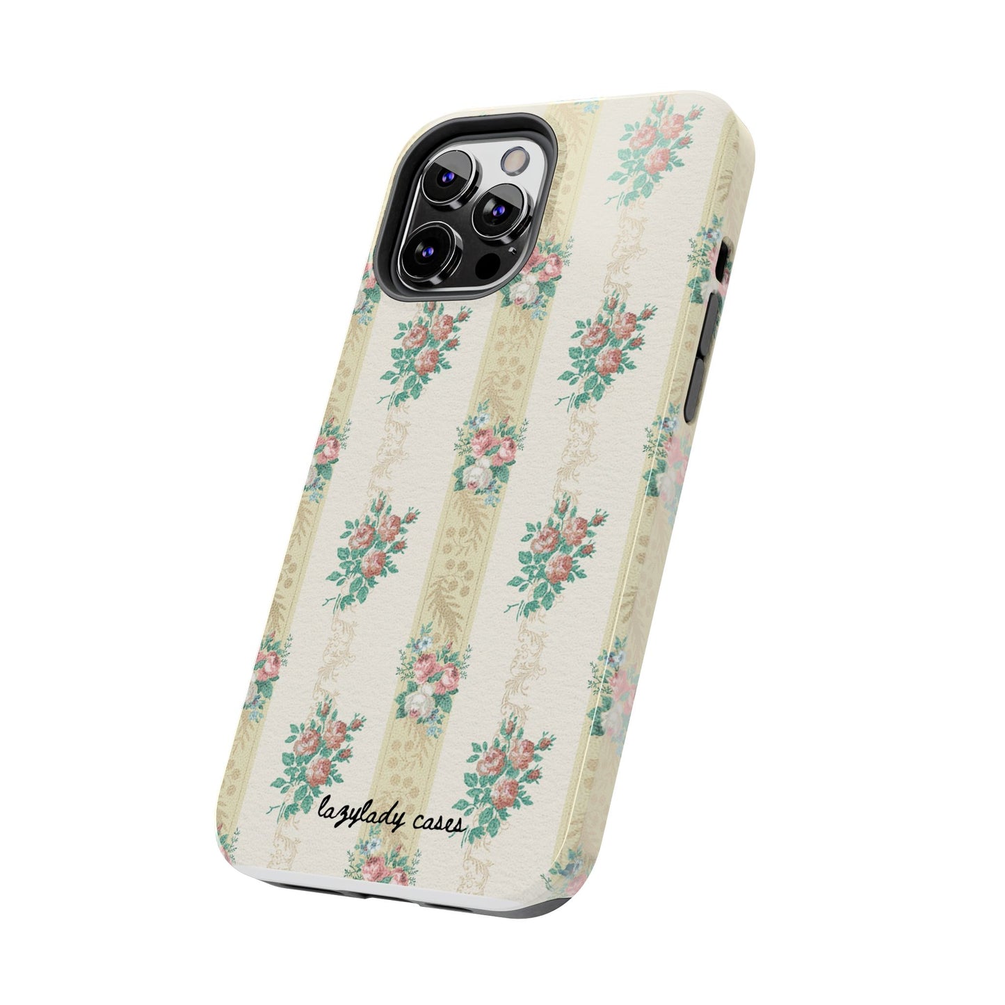 Elegant Floral Tough Phone Case - Vintage Inspired Design