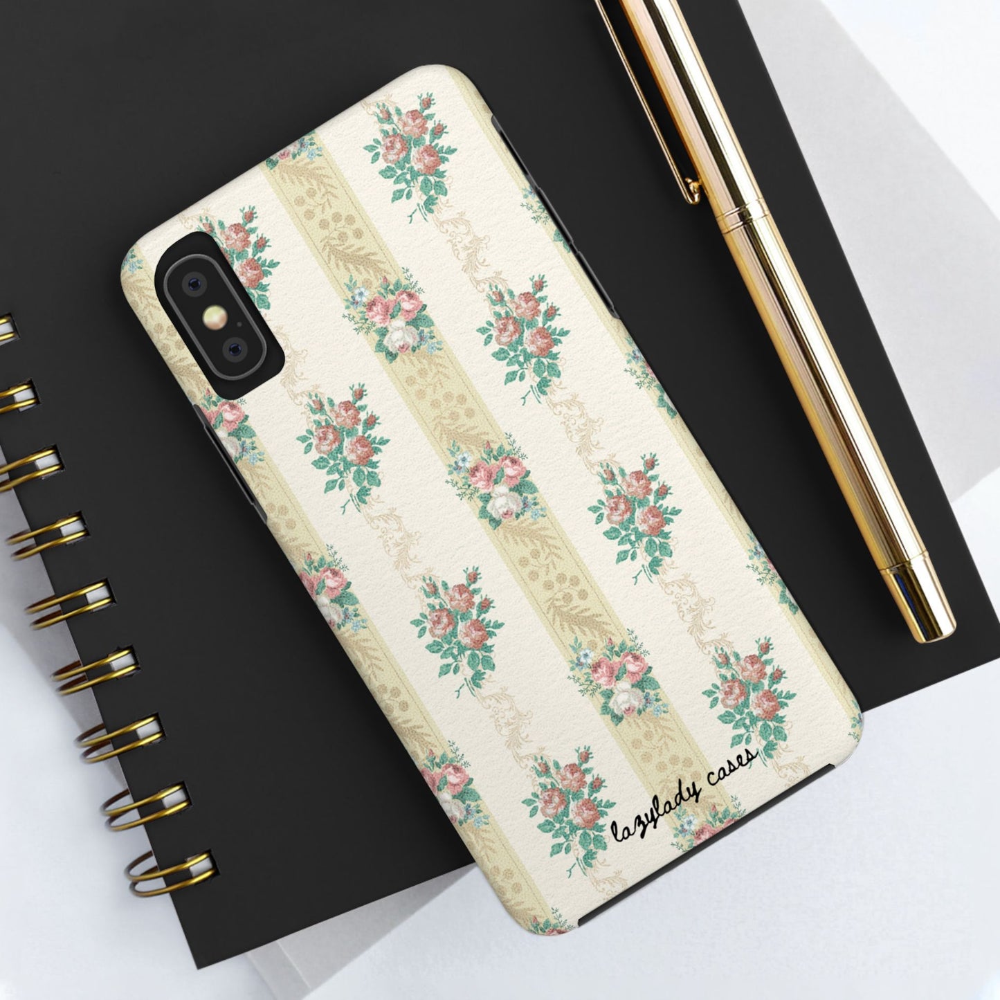 Elegant Floral Tough Phone Case - Vintage Inspired Design