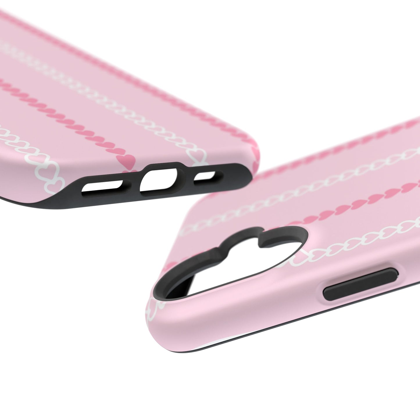 Pink Heart Stripe Impact-Resistant Phone Case