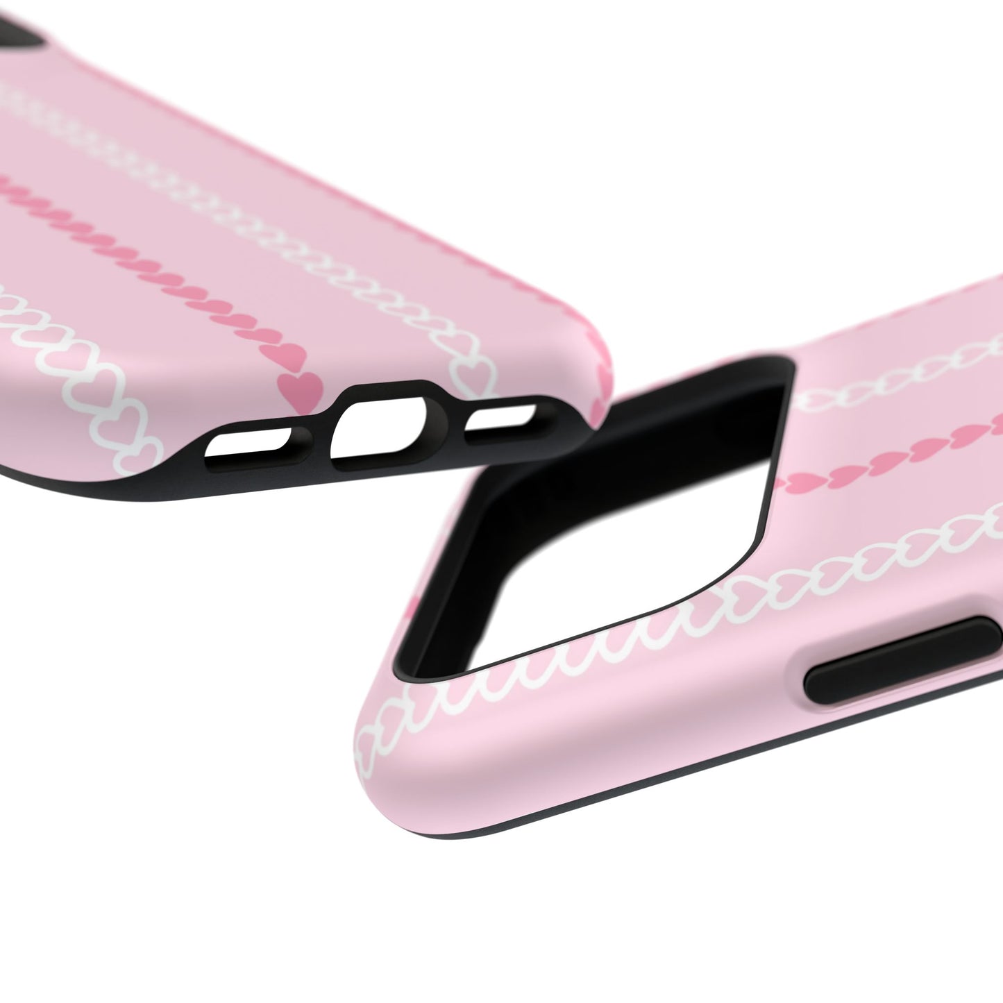 Pink Heart Stripe Impact-Resistant Phone Case