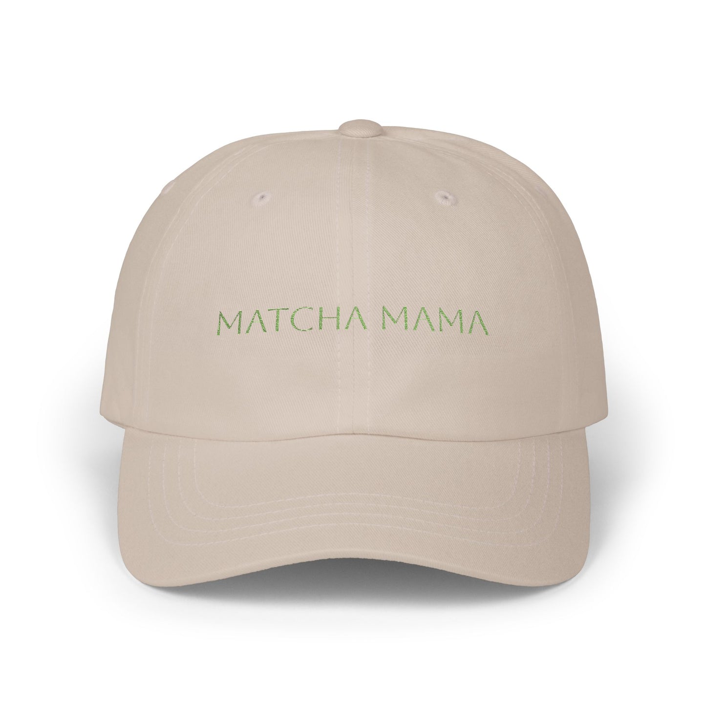 Matcha Mama Cap — Embroidered White Baseball Hat