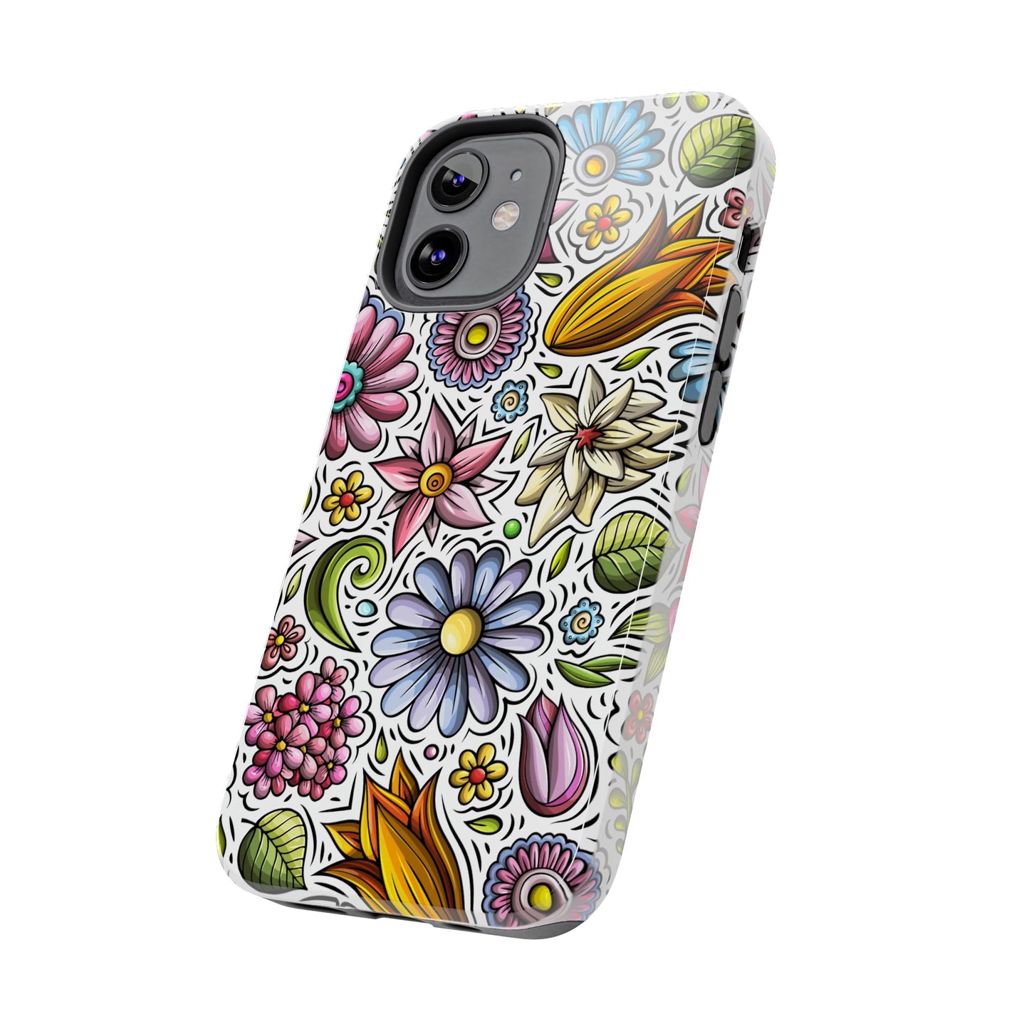 Floral Tough Phone Case | Cute Flower Design | Durable Protective Cover, Gift for Her, Phone Accessory, Floral Art Case