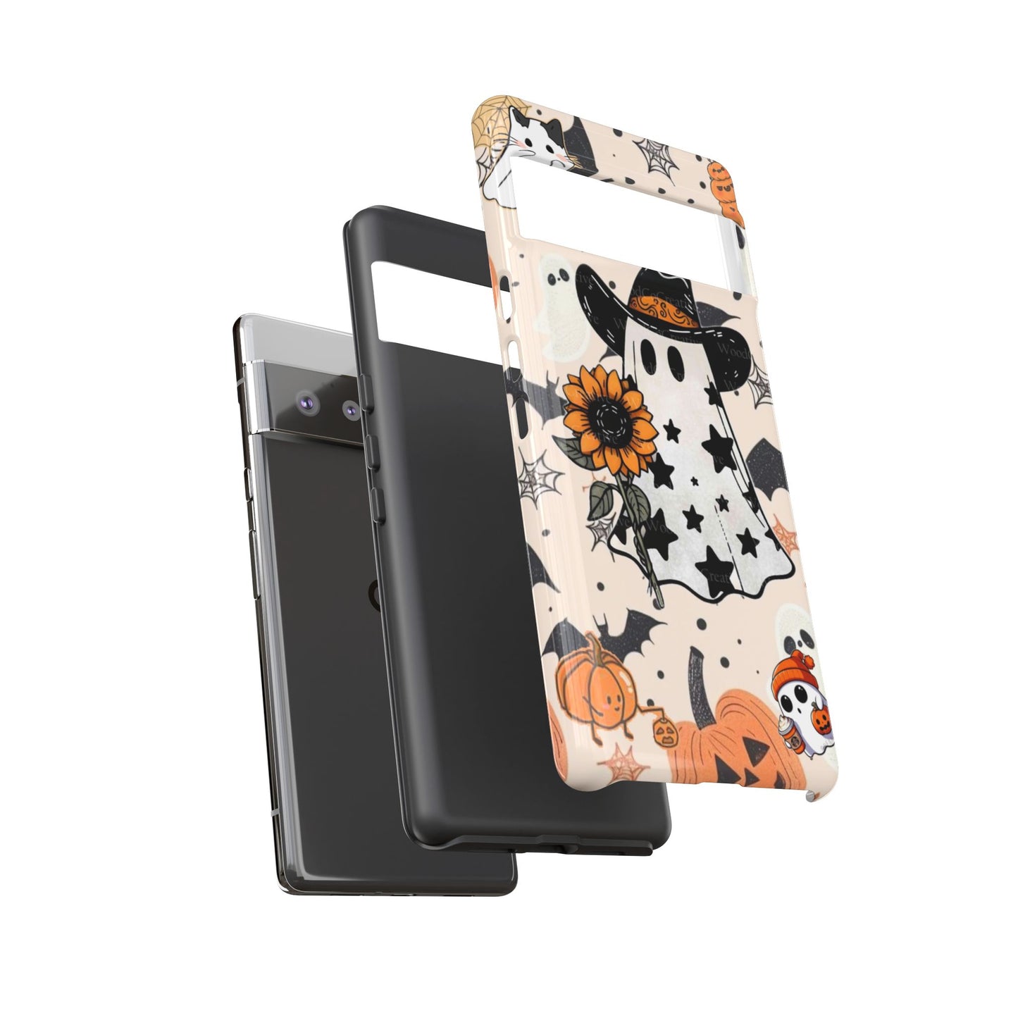 Cute Ghost Phone Case, Halloween Decor, Spooky Gift, Fall Accessories, Pumpkin Lover's Gift, Autumn Vibes, Trick or Treat