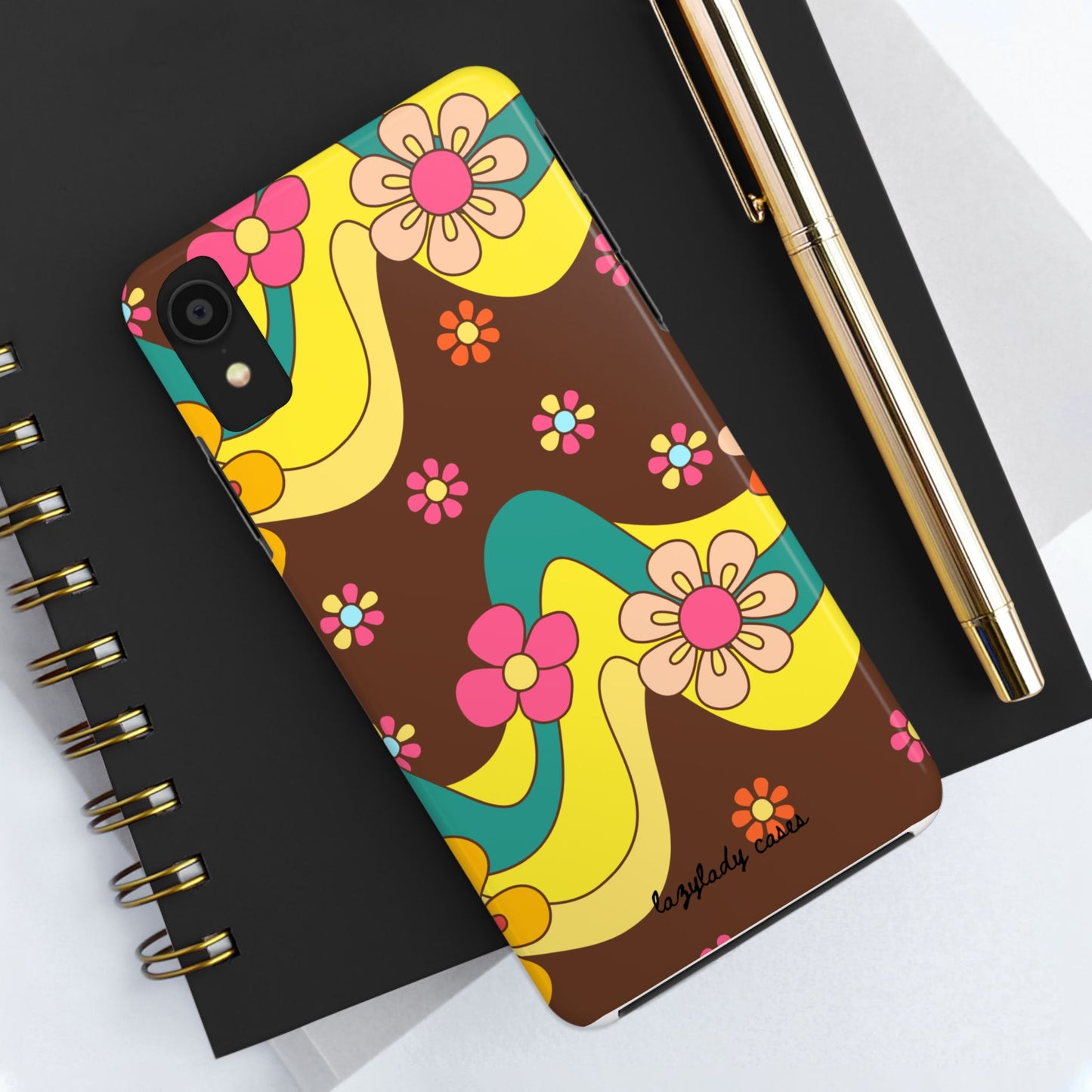 Retro Floral Tough Phone Case – Stylish and Durable Design