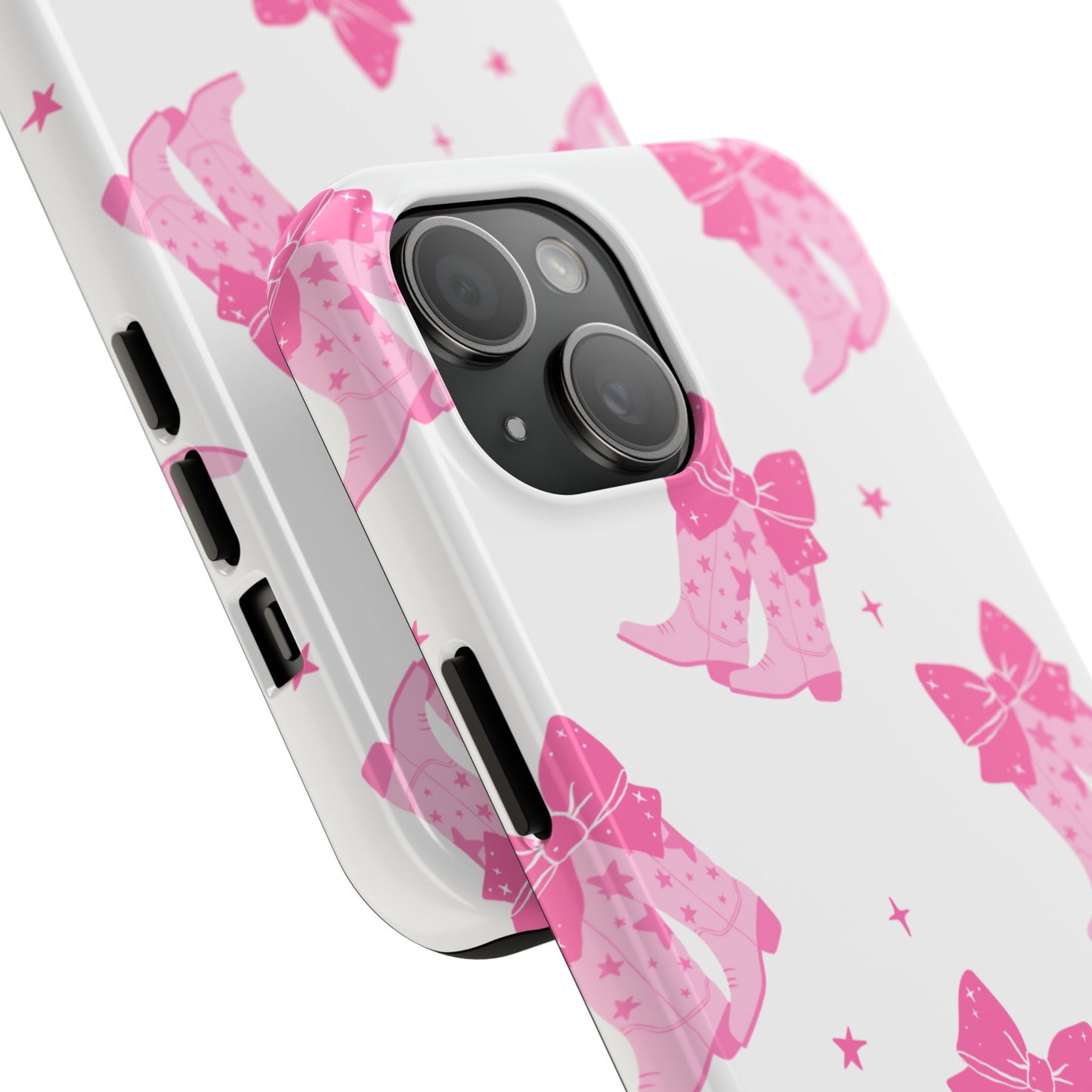 Pink Cowgirl Tough Phone Case - Trendy Protection with Bow Design