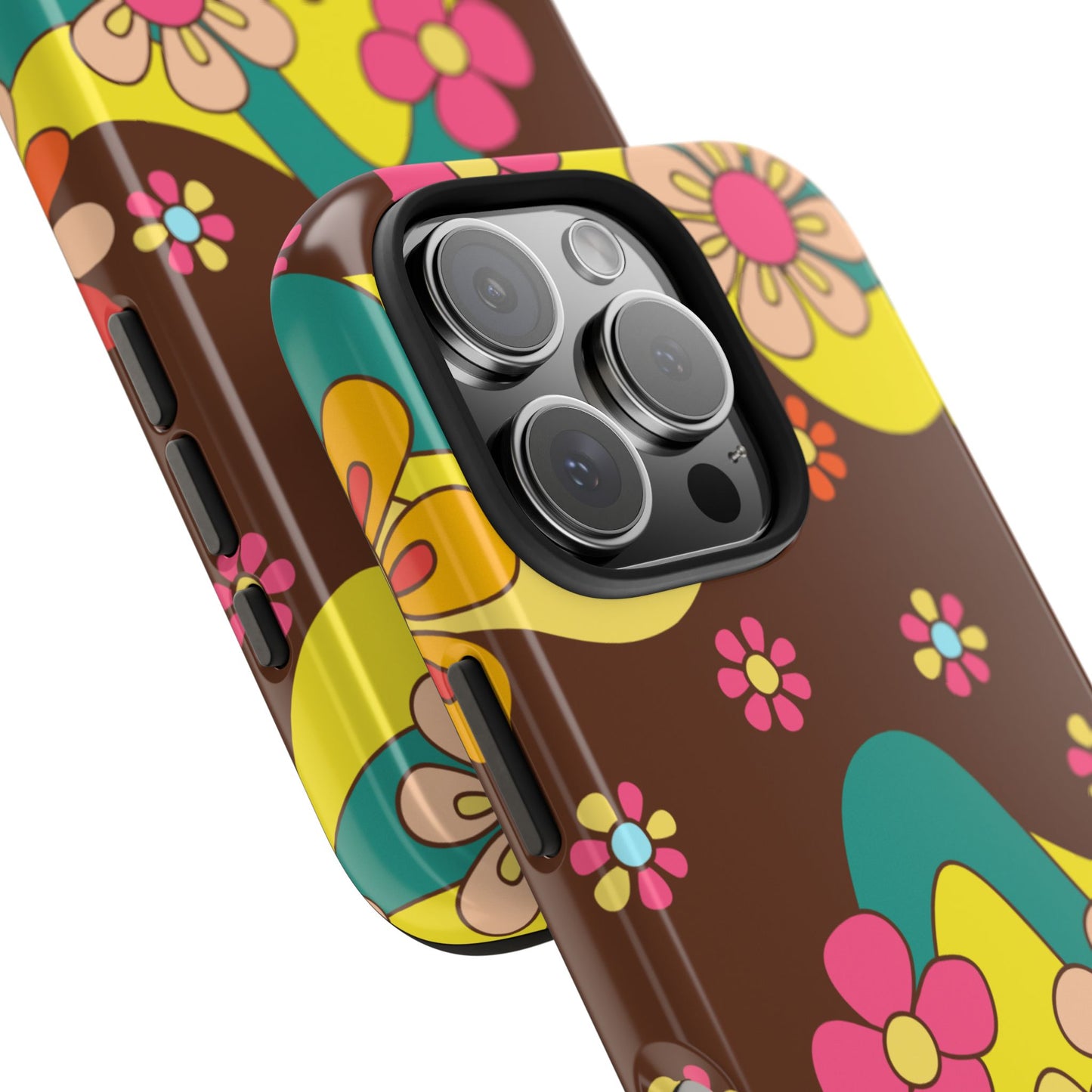 Retro Floral Tough Phone Case – Stylish and Durable Design