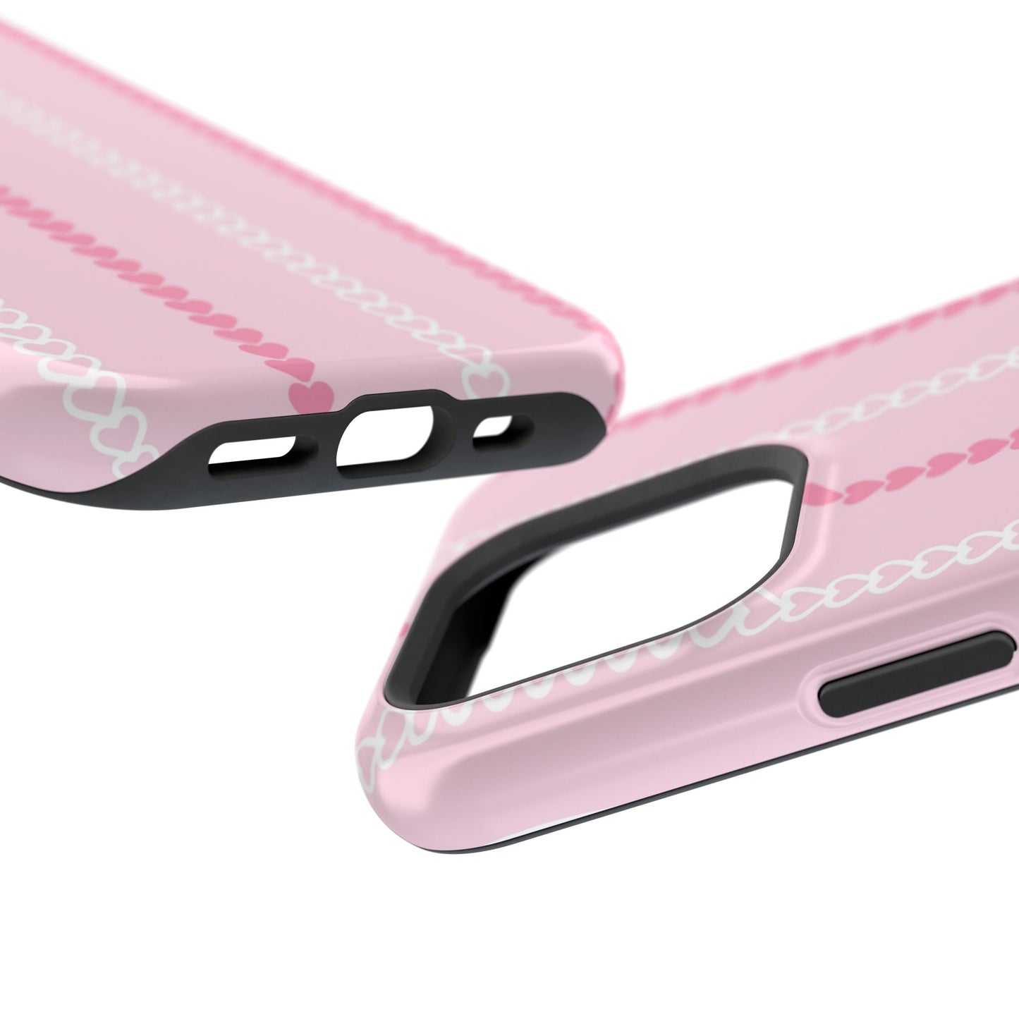 Pink Heart Stripe Impact-Resistant Phone Case