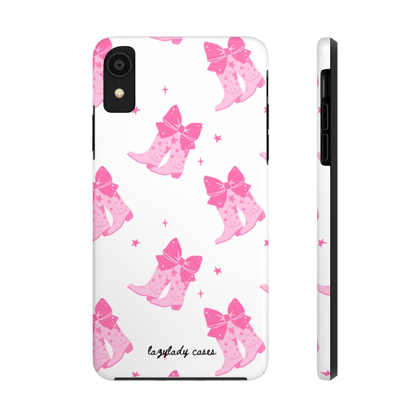 Pink Cowgirl Tough Phone Case - Trendy Protection with Bow Design