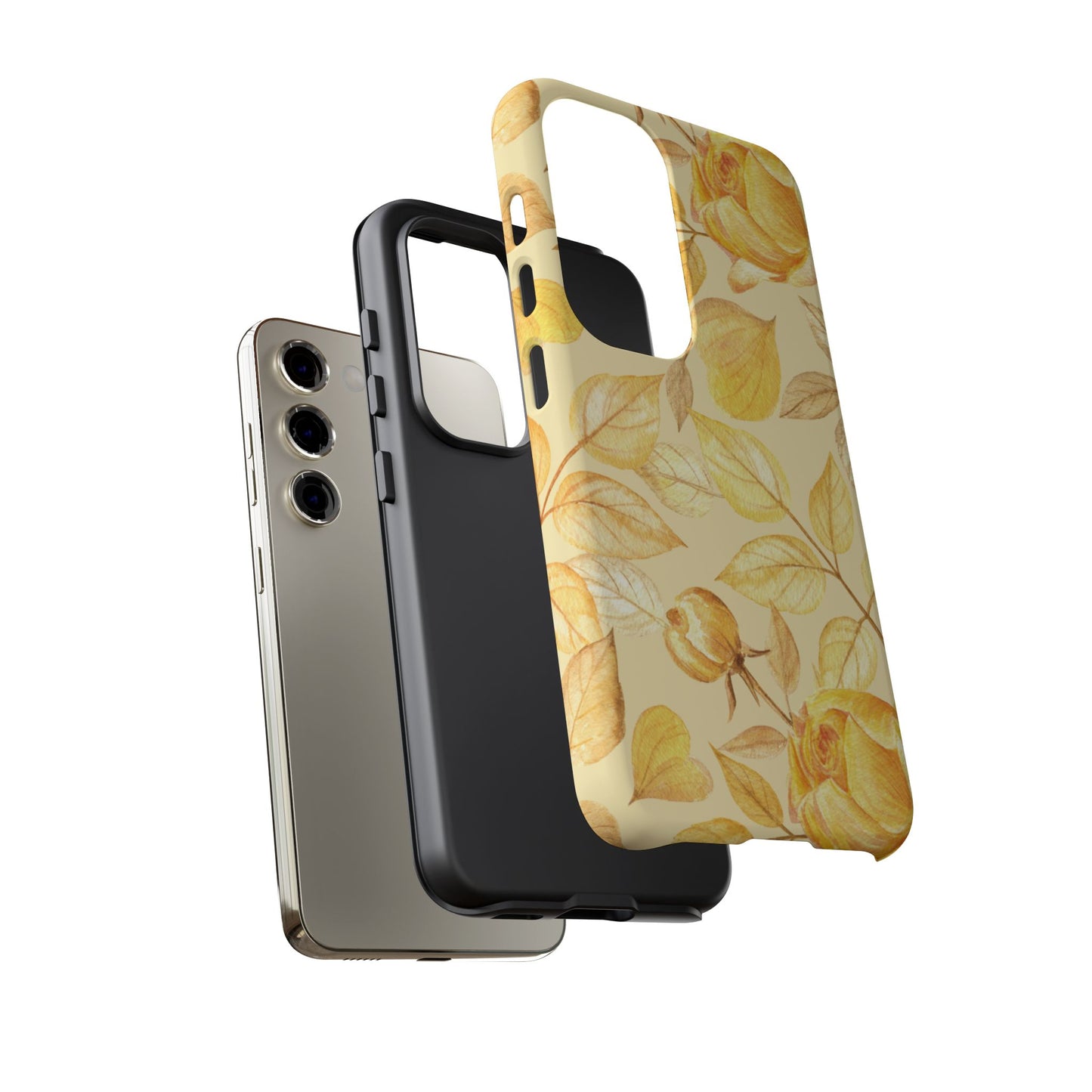 Yellow Dusk Tough Phone Case - Yellow Rose Design