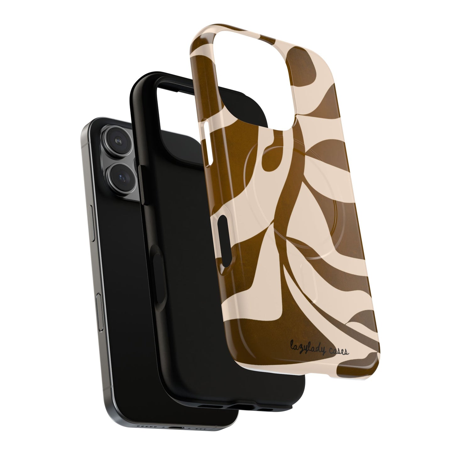 Brown Bonnet Stylish Tough Magnetic Phone Case - Trendy Abstract Design