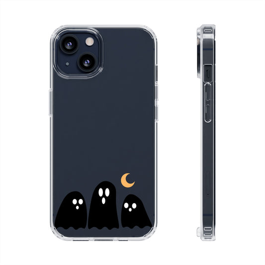 Cute Ghost Clear Phone Case, Halloween Phone Accessories, Spooky Gifts, Funny Cell Case, Holiday Decor