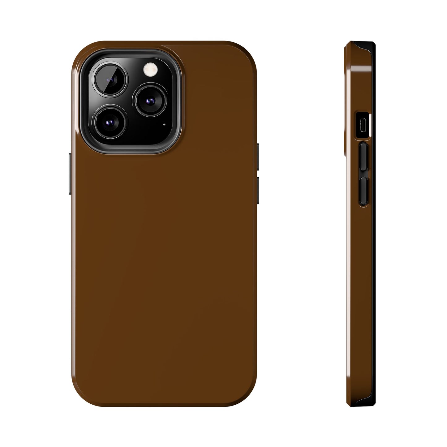Brown Tough Phone Case — Rugged Shockproof iPhone Cover