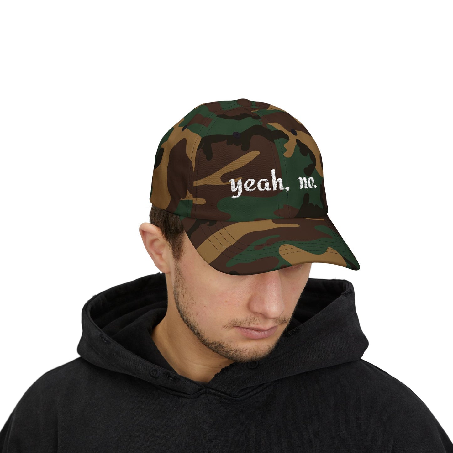 "yeah, no." Embroidered Casual Adjustable Hat