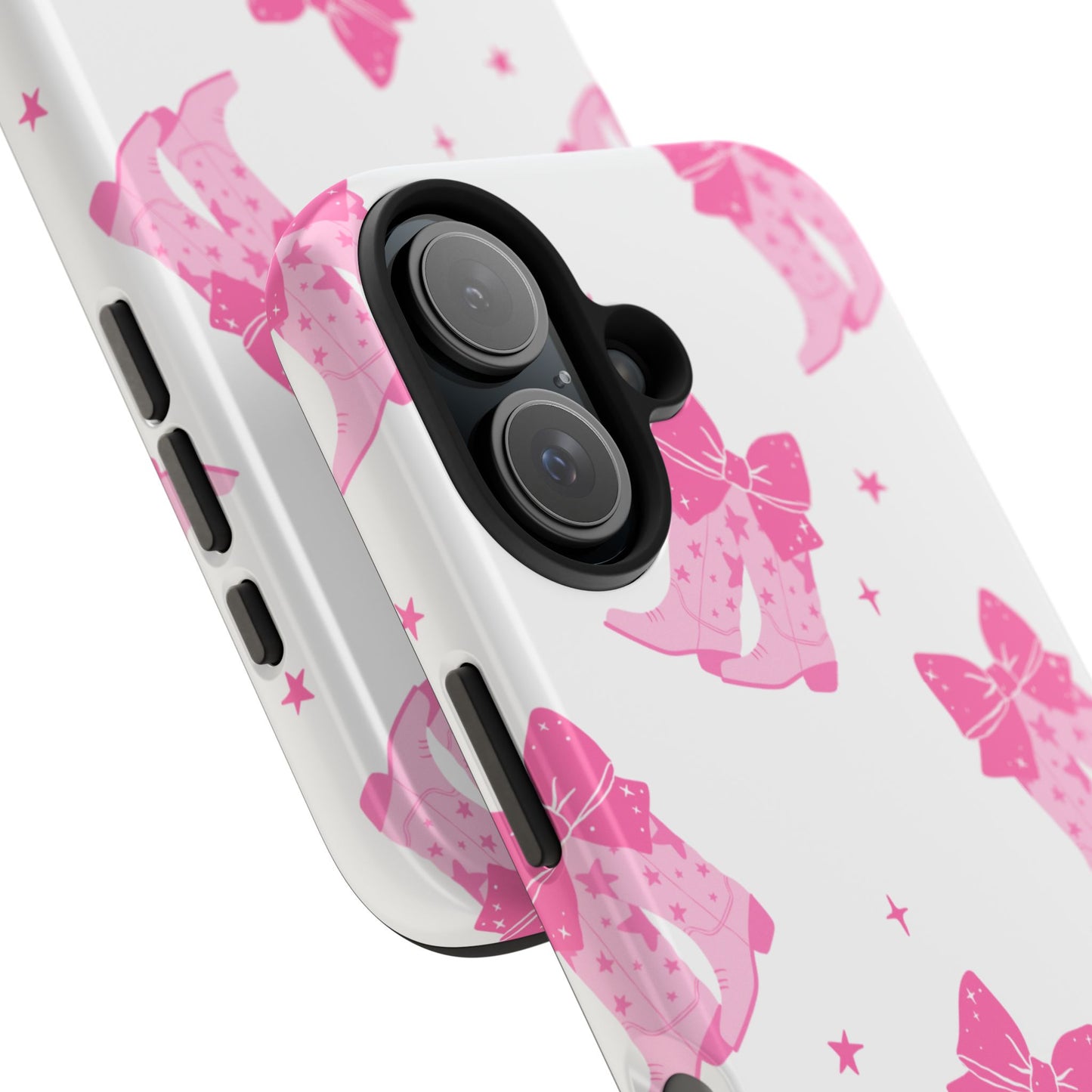 Pink Cowgirl Tough Phone Case - Trendy Protection with Bow Design