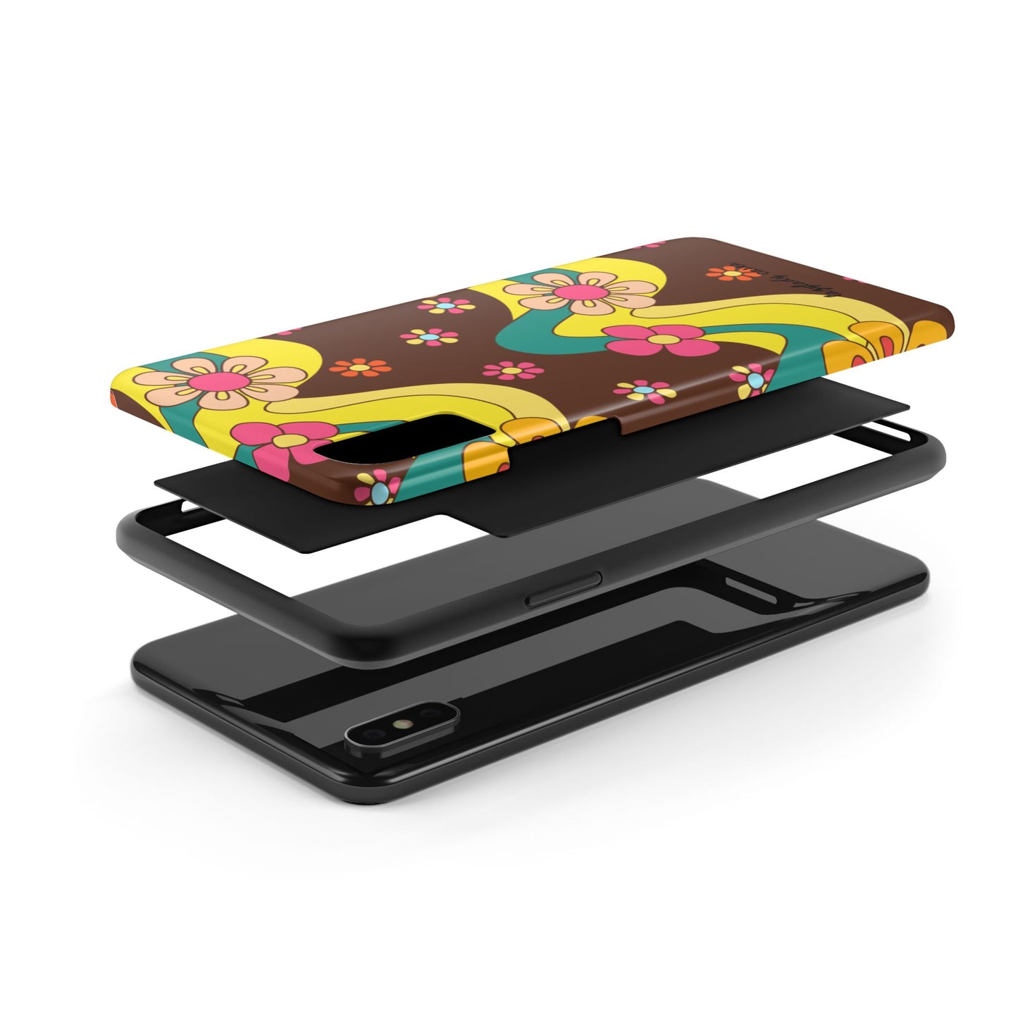 Retro Floral Tough Phone Case – Stylish and Durable Design