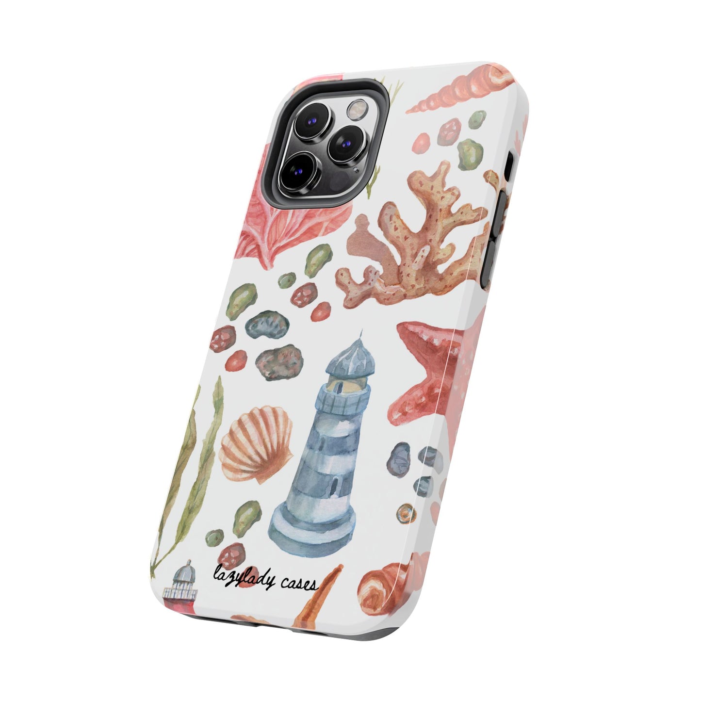 Coastal Art Tough Phone Cases - Stylish Beach Vibes with Lighthouse Design