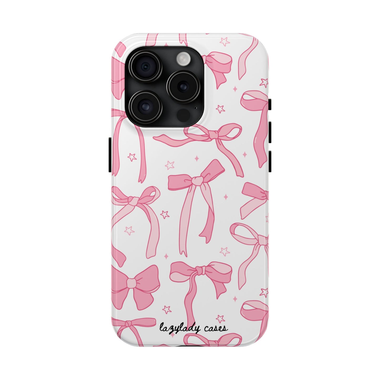 Cute Pink Bow Tough Phone Case - Stylish and Durable Protection
