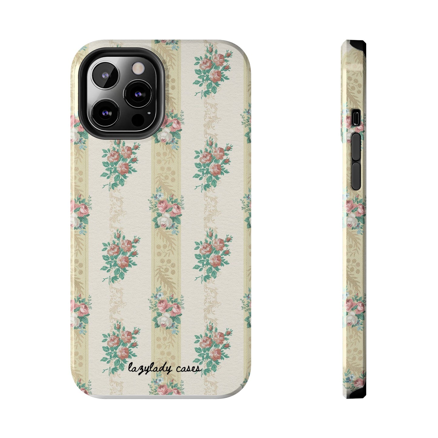 Elegant Floral Tough Phone Case - Vintage Inspired Design